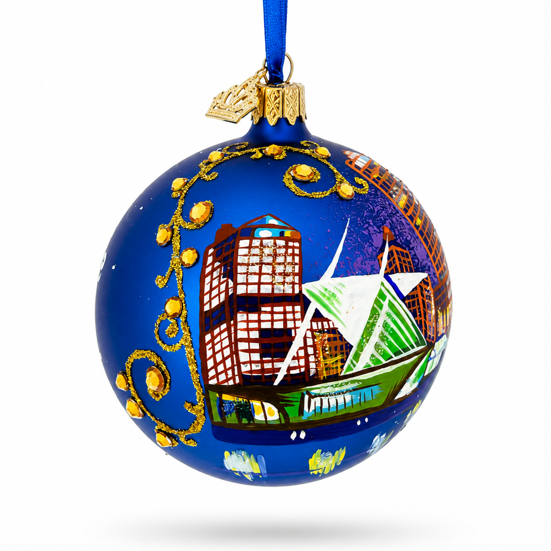 Milwaukee, Wisconsin Glass Ball Christmas Ornament 3.25 Inches
