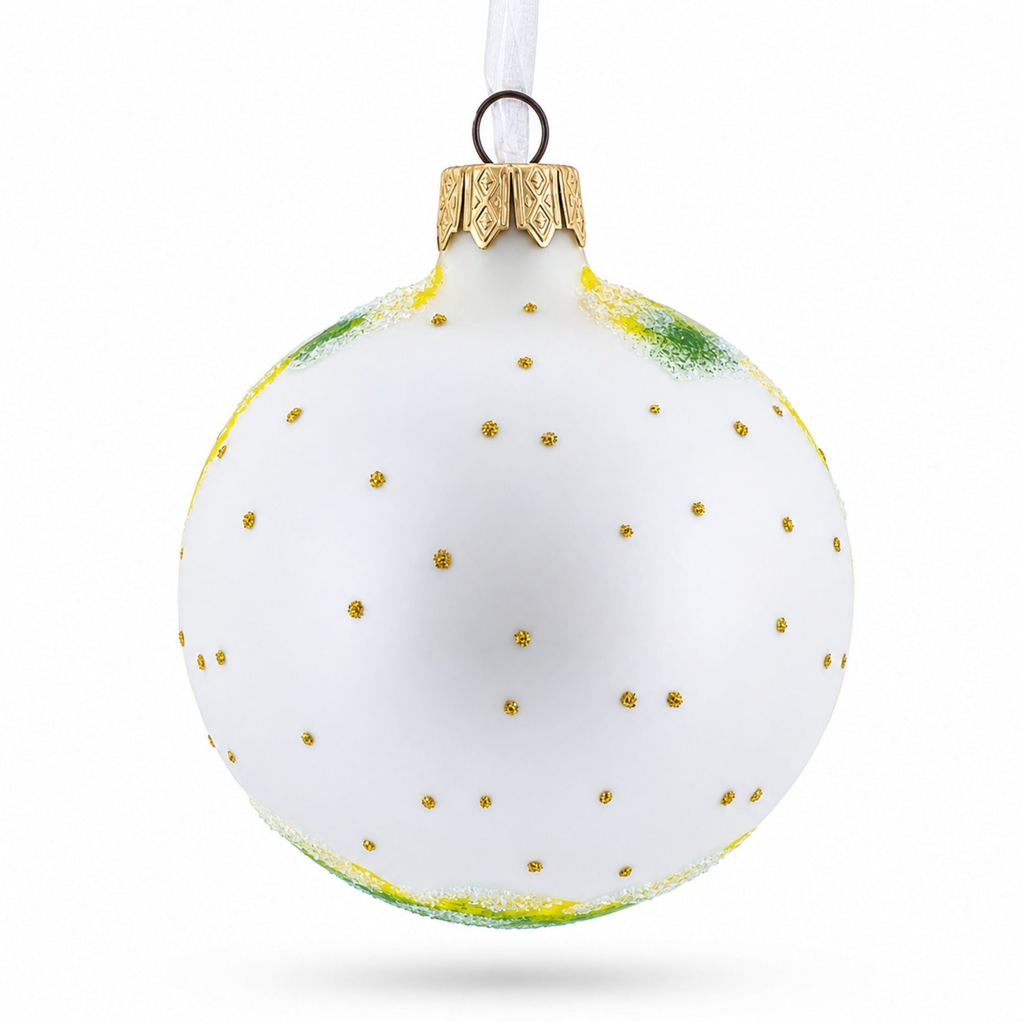 Woodpecker Glittered Glass Ball Christmas Ornament 3.25 Inches