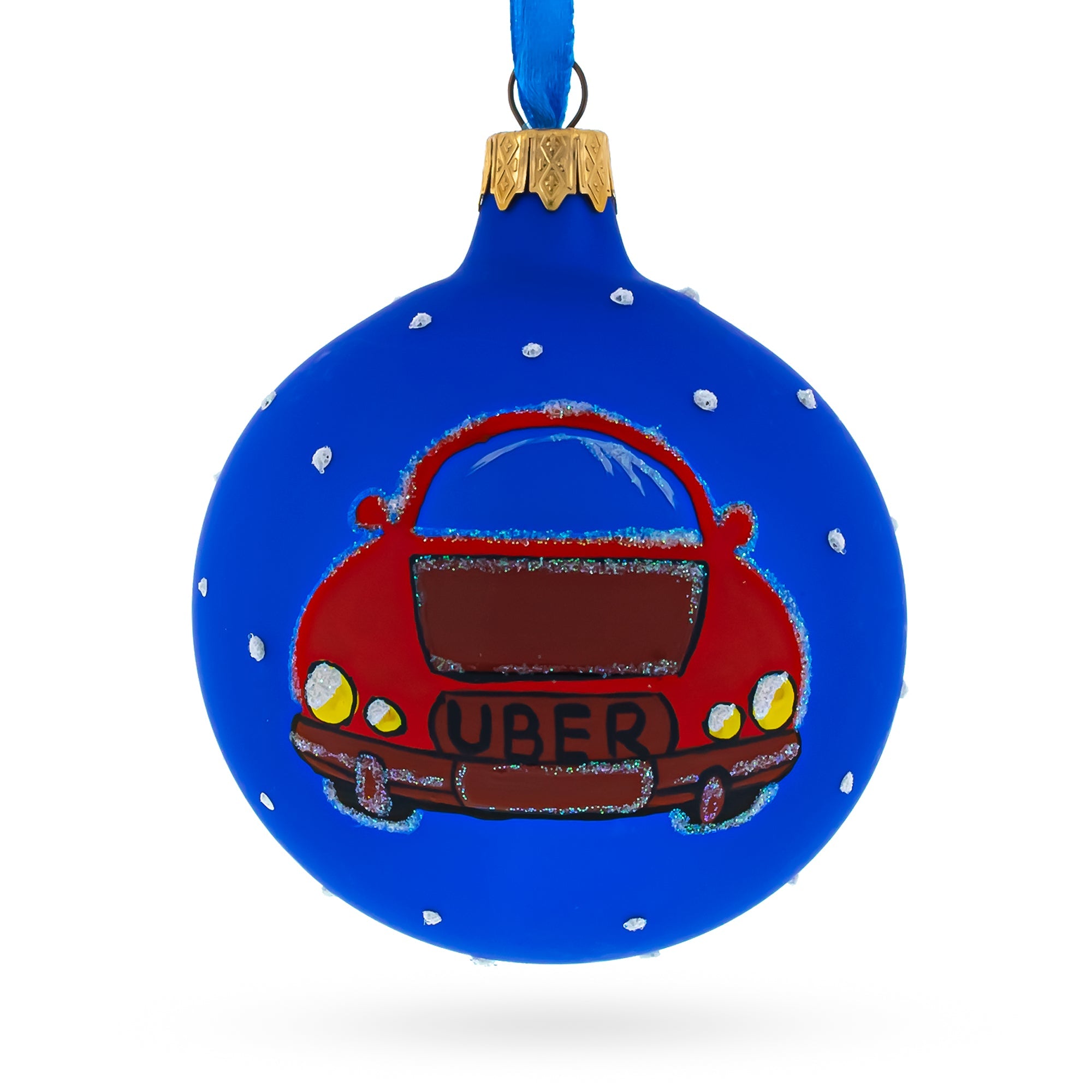 The Taxi Cab Glass Ball Christmas Ornament 3.25 Inches