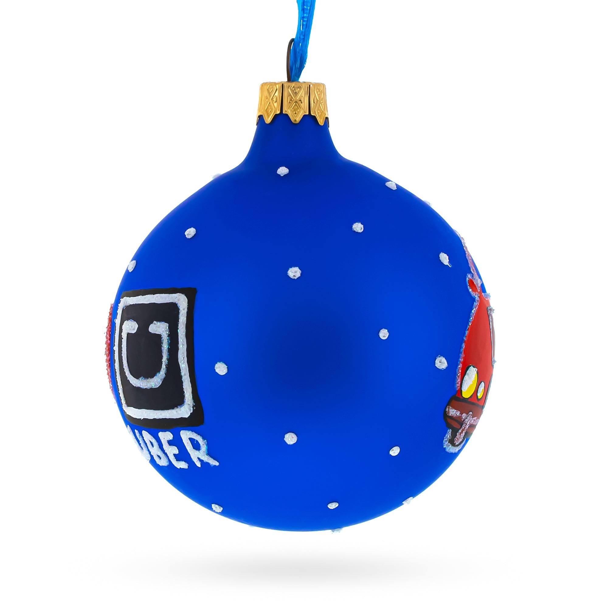 The Taxi Cab Glass Ball Christmas Ornament 3.25 Inches