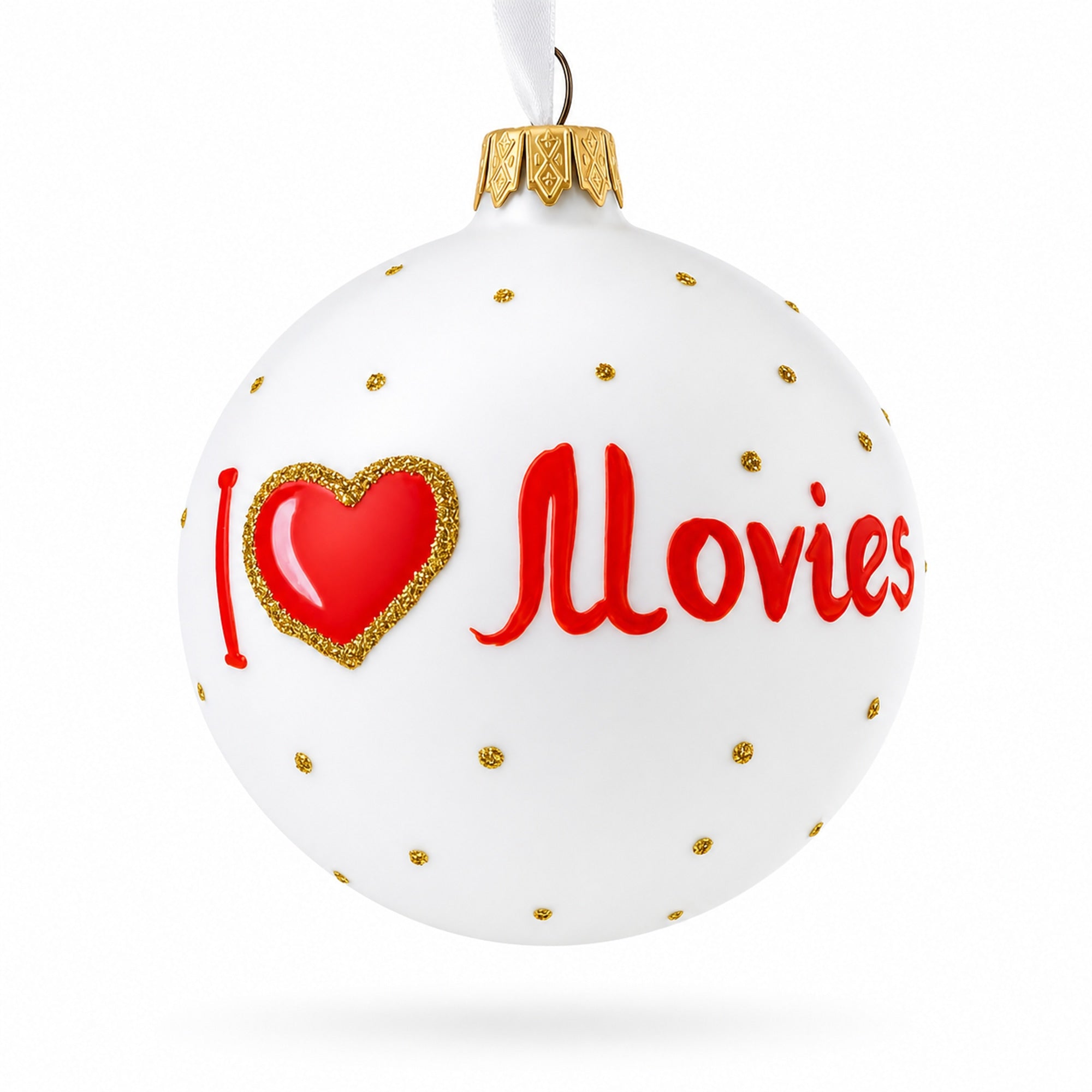 Movie Lover Glass Ball Christmas Ornament 3.25 Inches