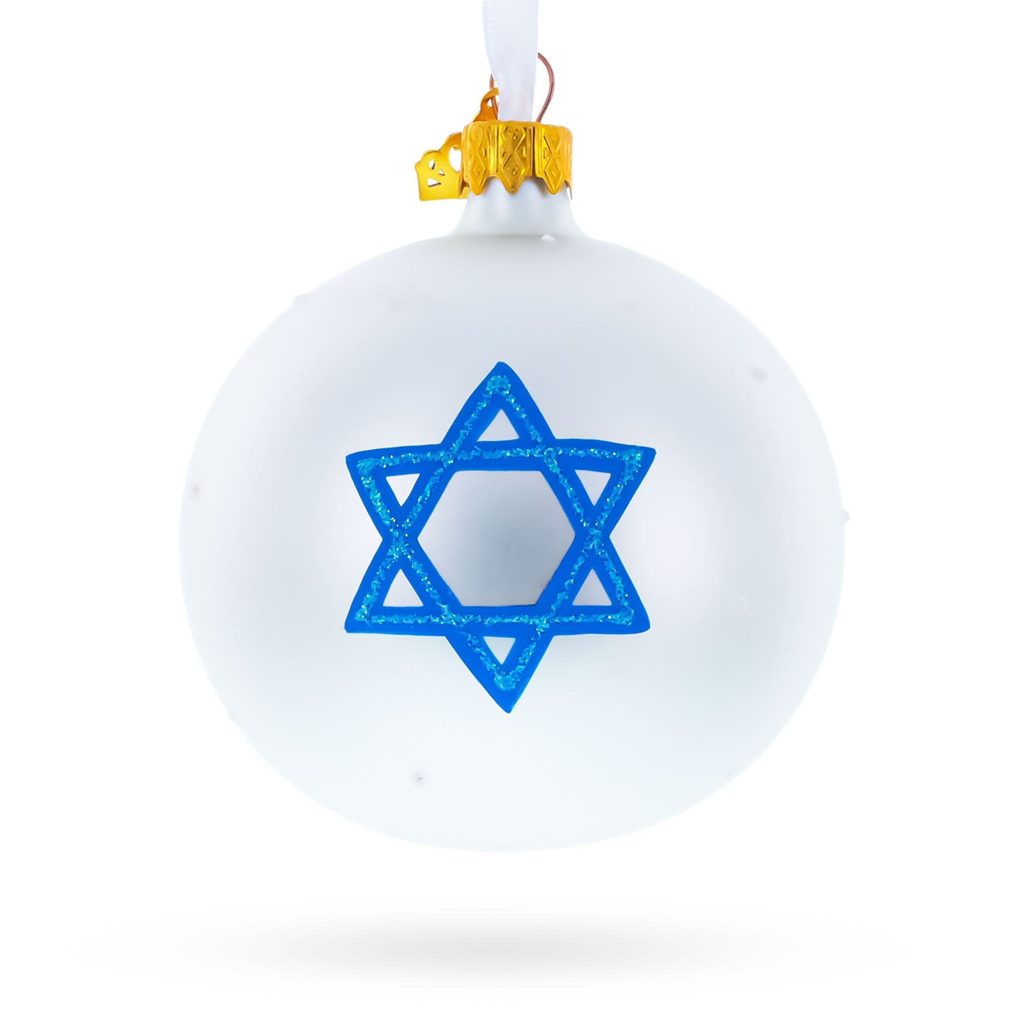 Israel Coat of Arms Glass Ball Christmas Ornament 3.25 Inches