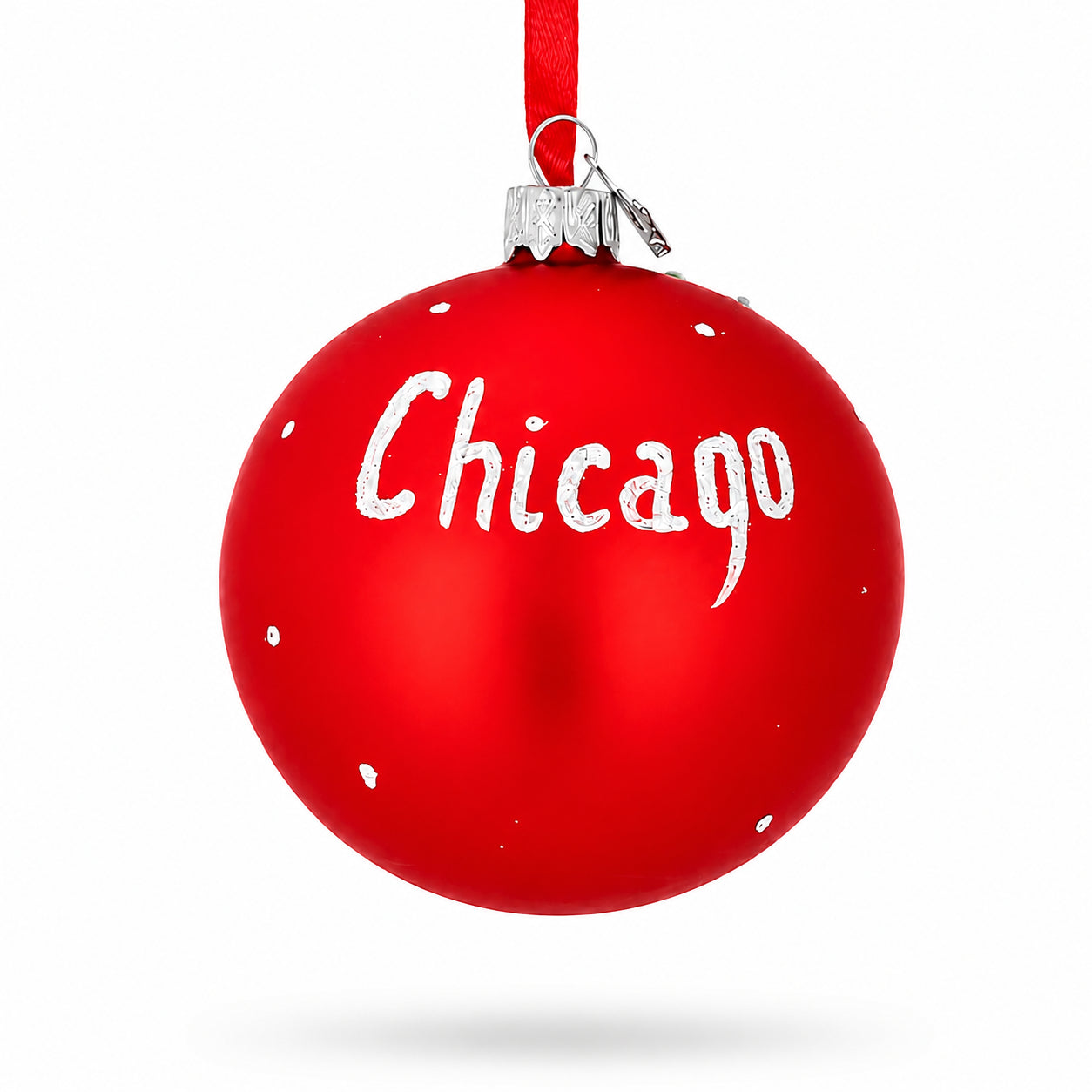 Chicago Cityscape Reflections Glass Ball Christmas Ornament 3.25 Inches