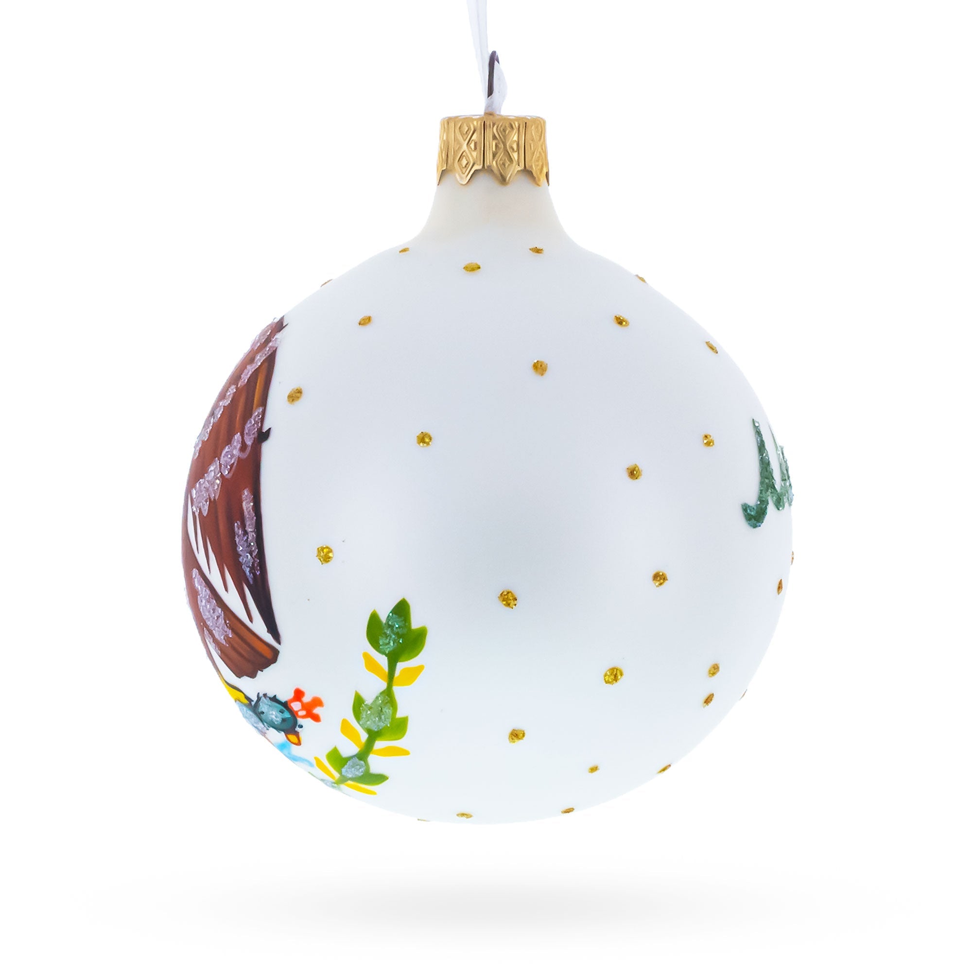Mexico Coat of Arms Glass Ball Christmas Ornament 3.25 Inches