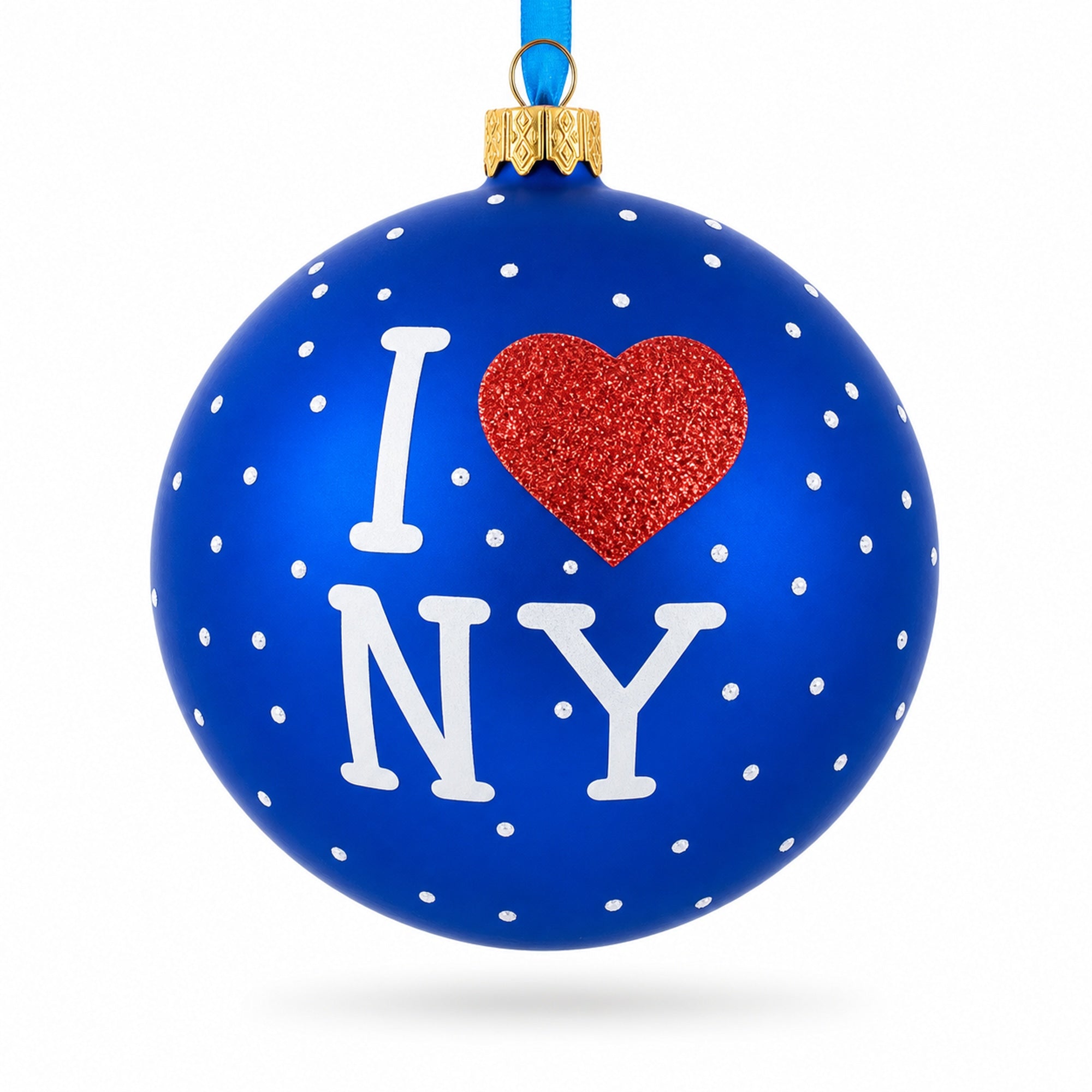 New York City at Night Glass Ball Christmas Ornament 4 Inches
