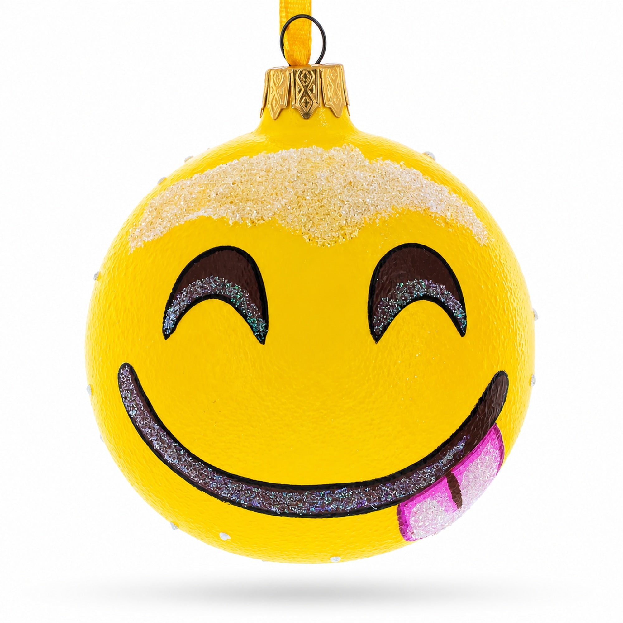 Indulging in Delight Savoring Delicious Food Glass Ball Christmas Ornament 3.25 Inches