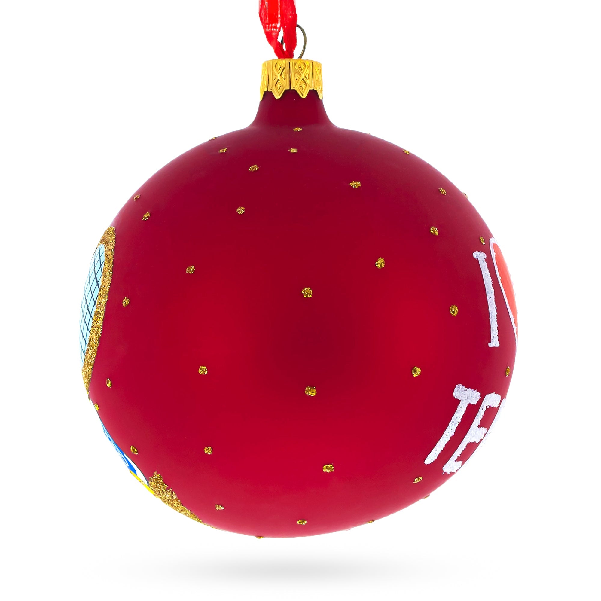 Tennis Glass Ball Christmas Ornament 4 Inches