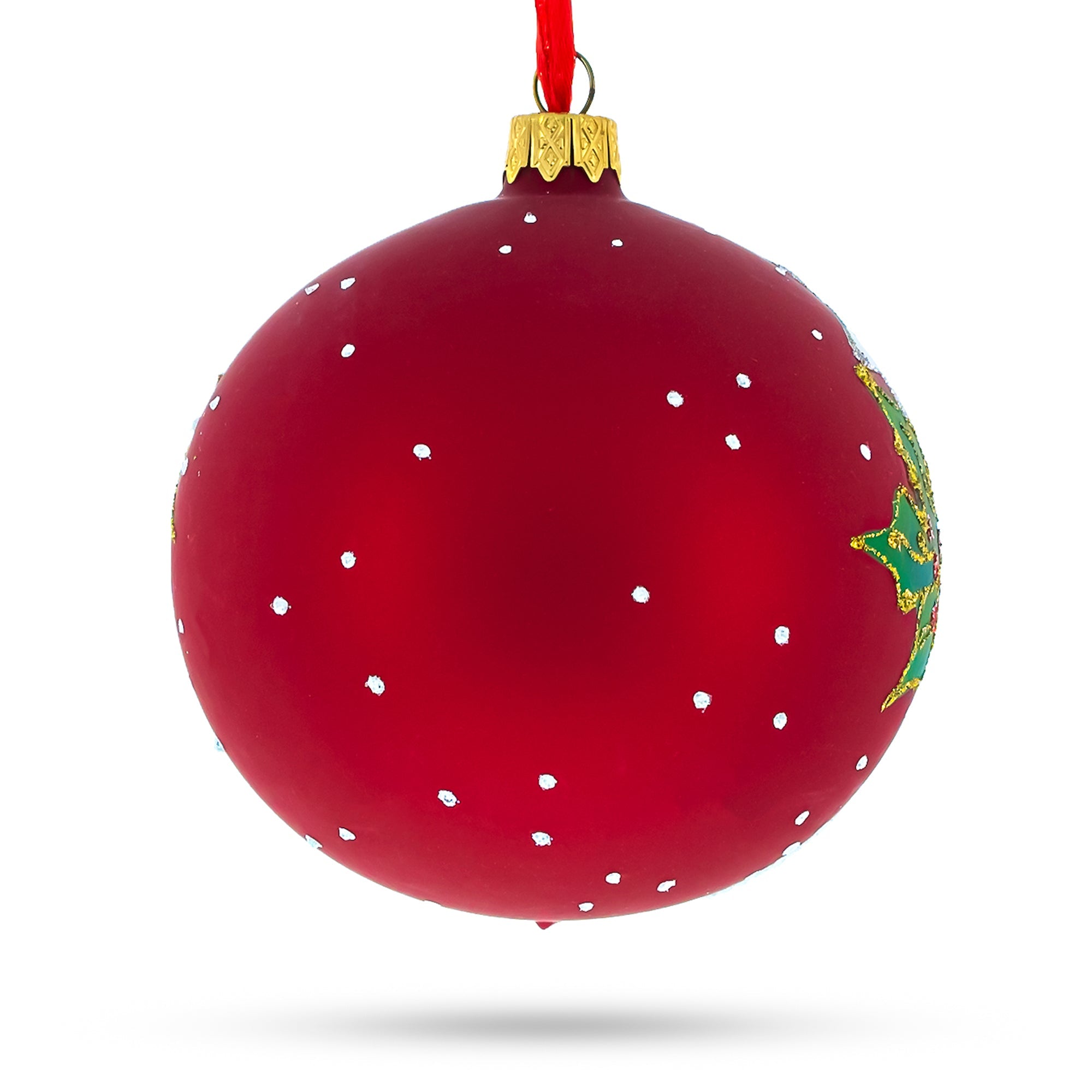 Three Bells Glass Ball Christmas Ornament 4 Inches