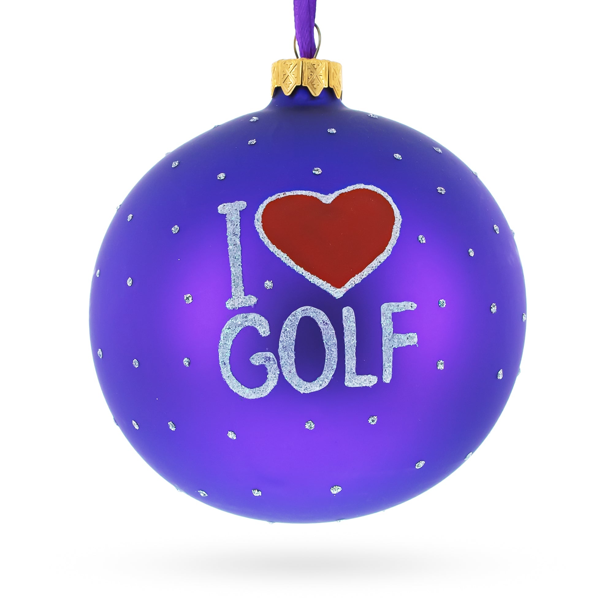 Golf Glass Ball Christmas Ornament 4 Inches