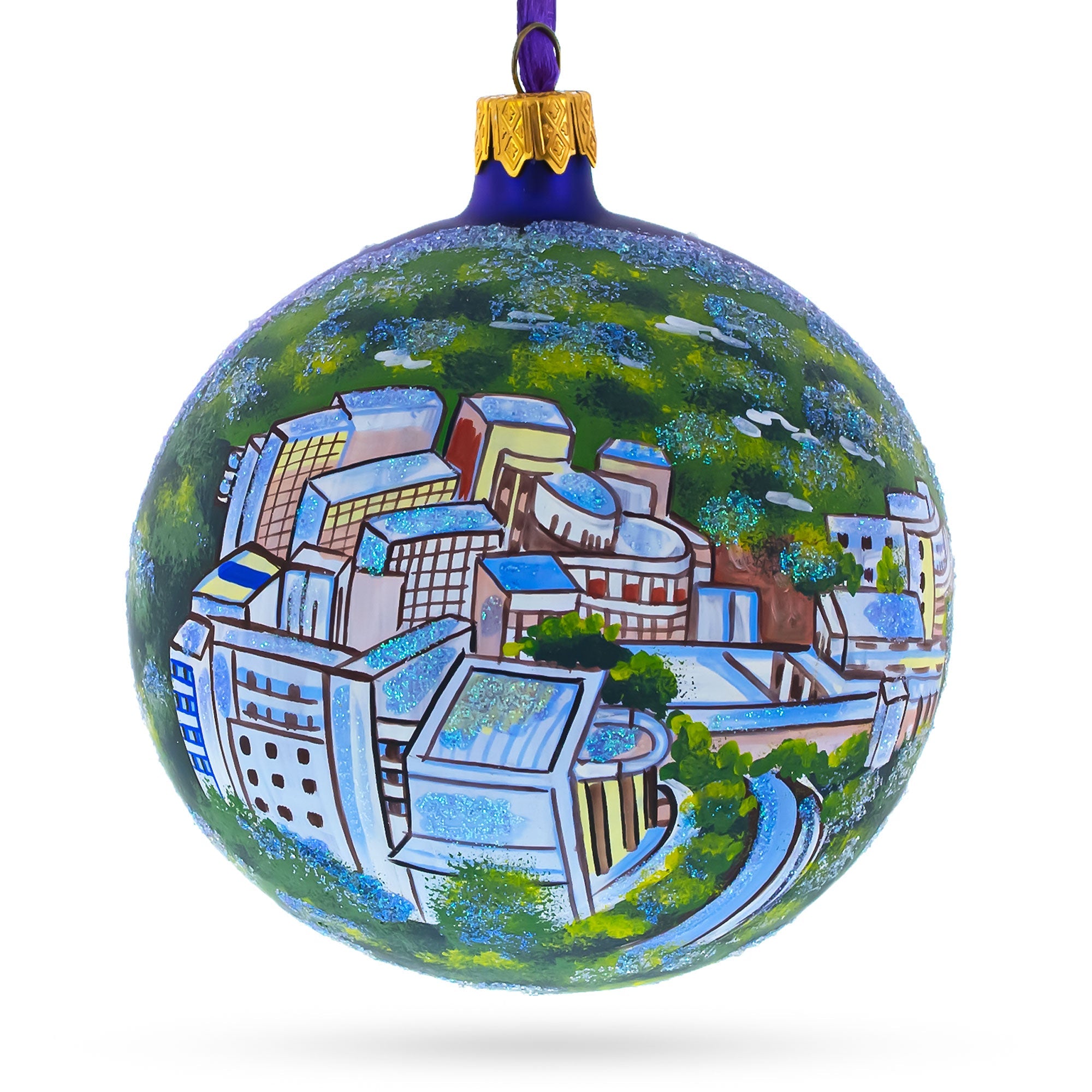 Los Angeles, California Glass Ball Christmas Ornament 4 Inches