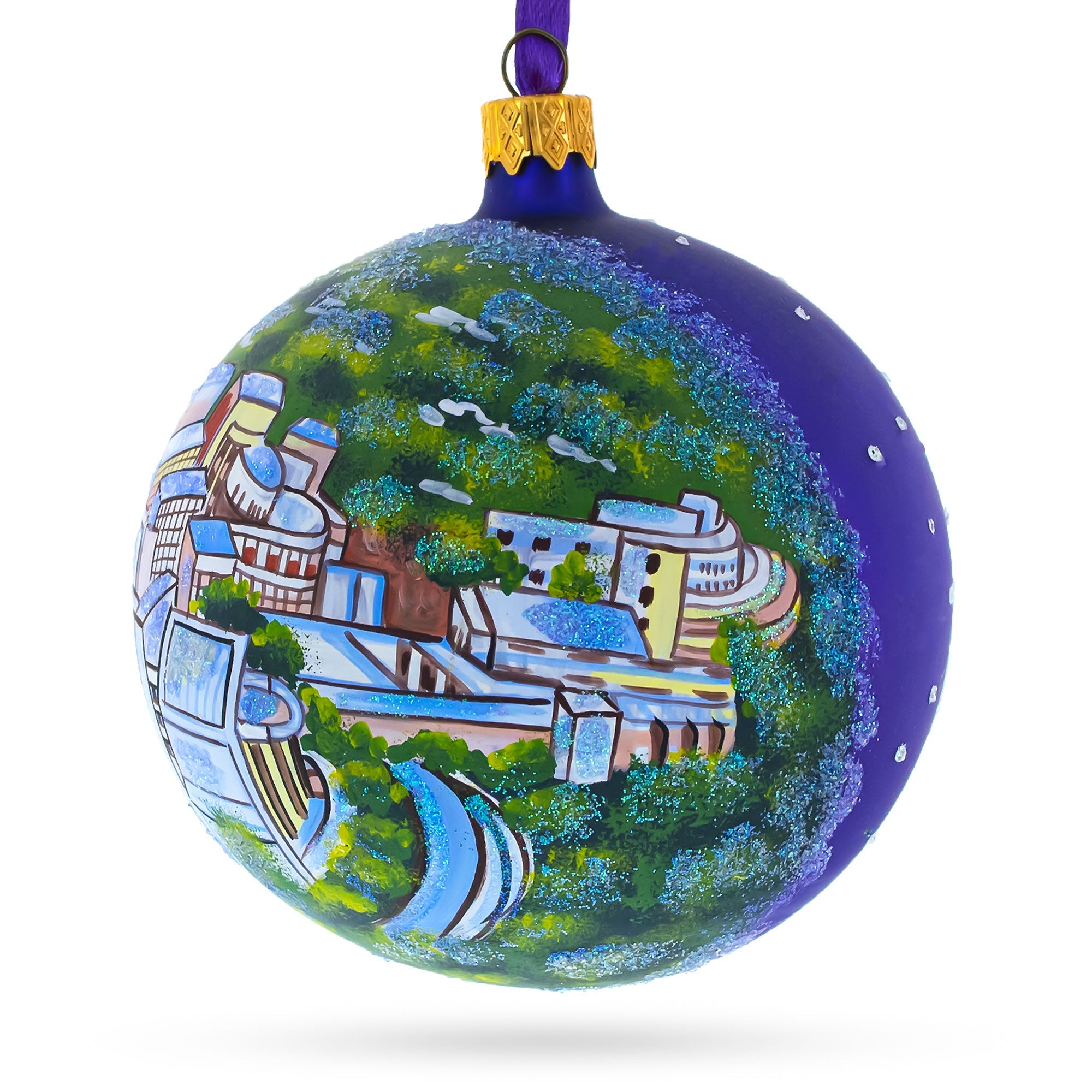 Los Angeles, California Glass Ball Christmas Ornament 4 Inches