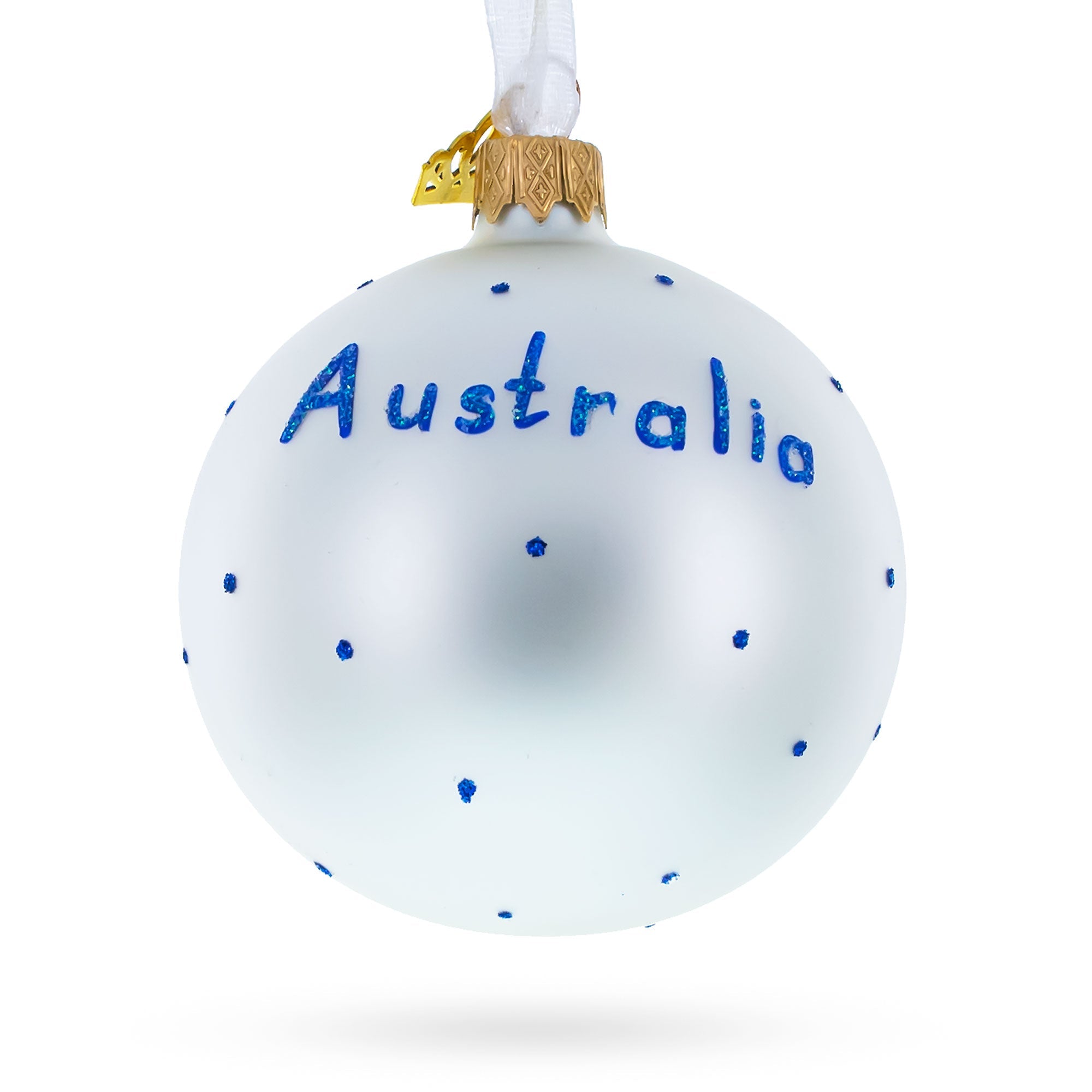 Flag of Australia Glass Ball Christmas Ornament 3.25 Inches