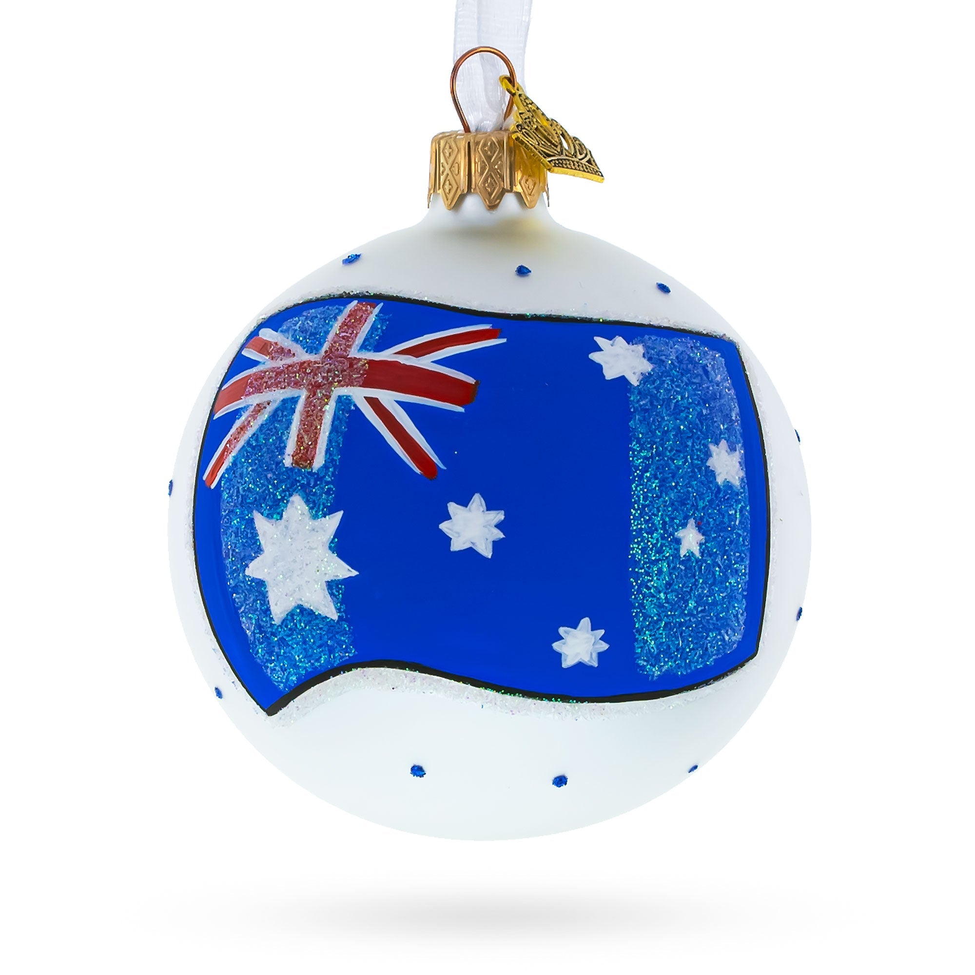 Flag of Australia Glass Ball Christmas Ornament 3.25 Inches
