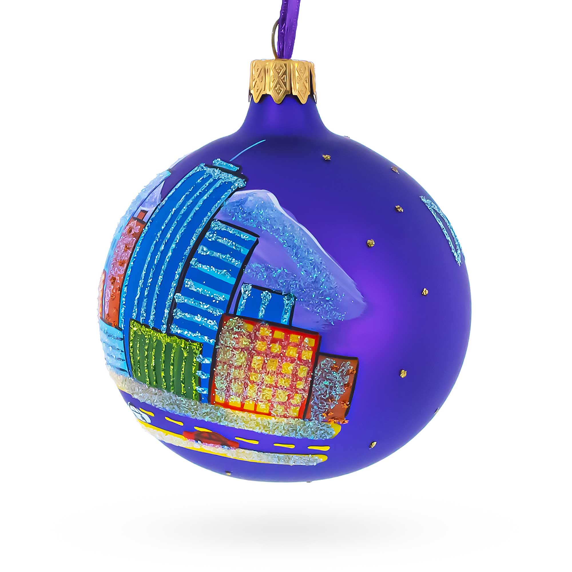 Denver, Colorado, USA Glass Christmas Ornament 3.25 Inches