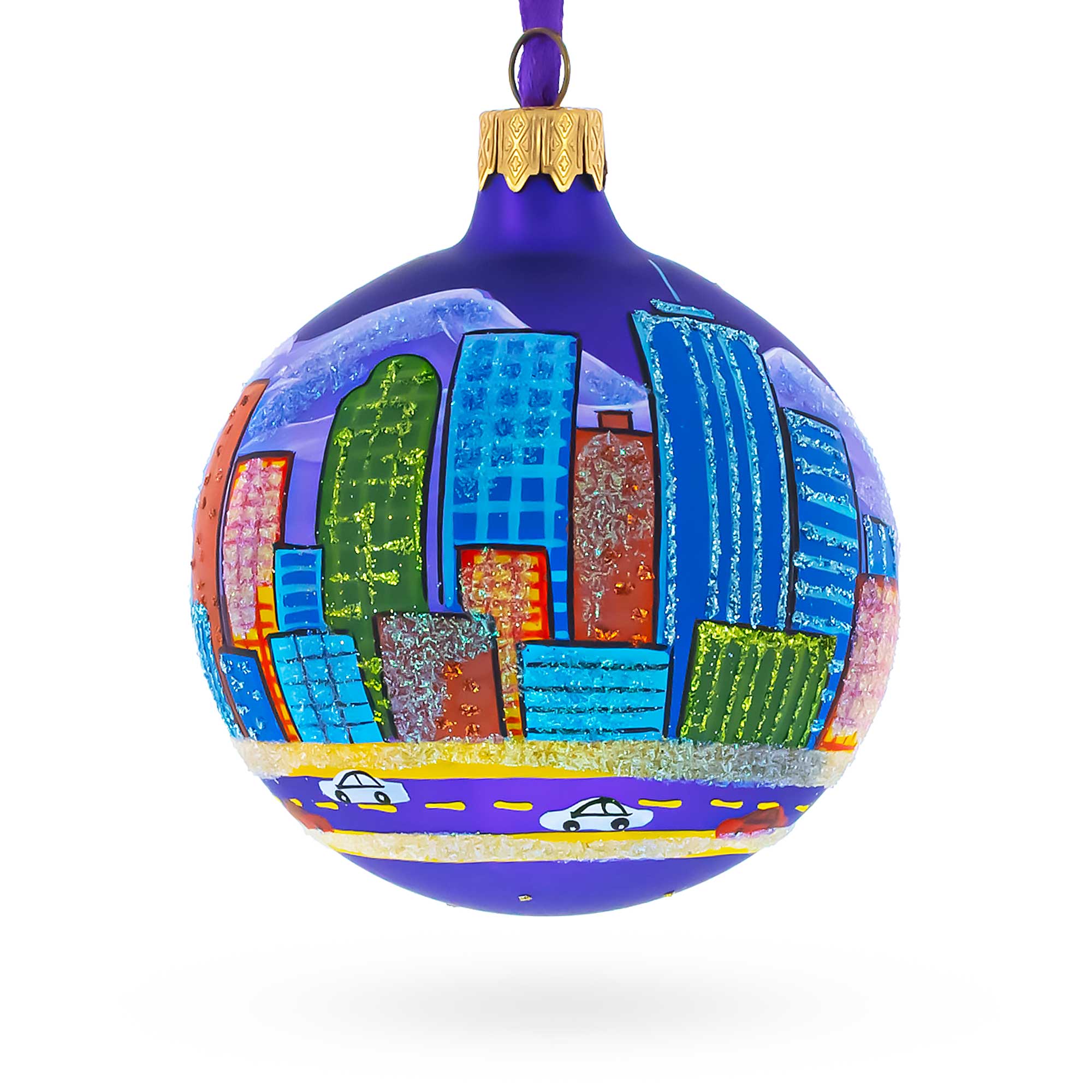 Denver, Colorado, USA Glass Christmas Ornament 3.25 Inches