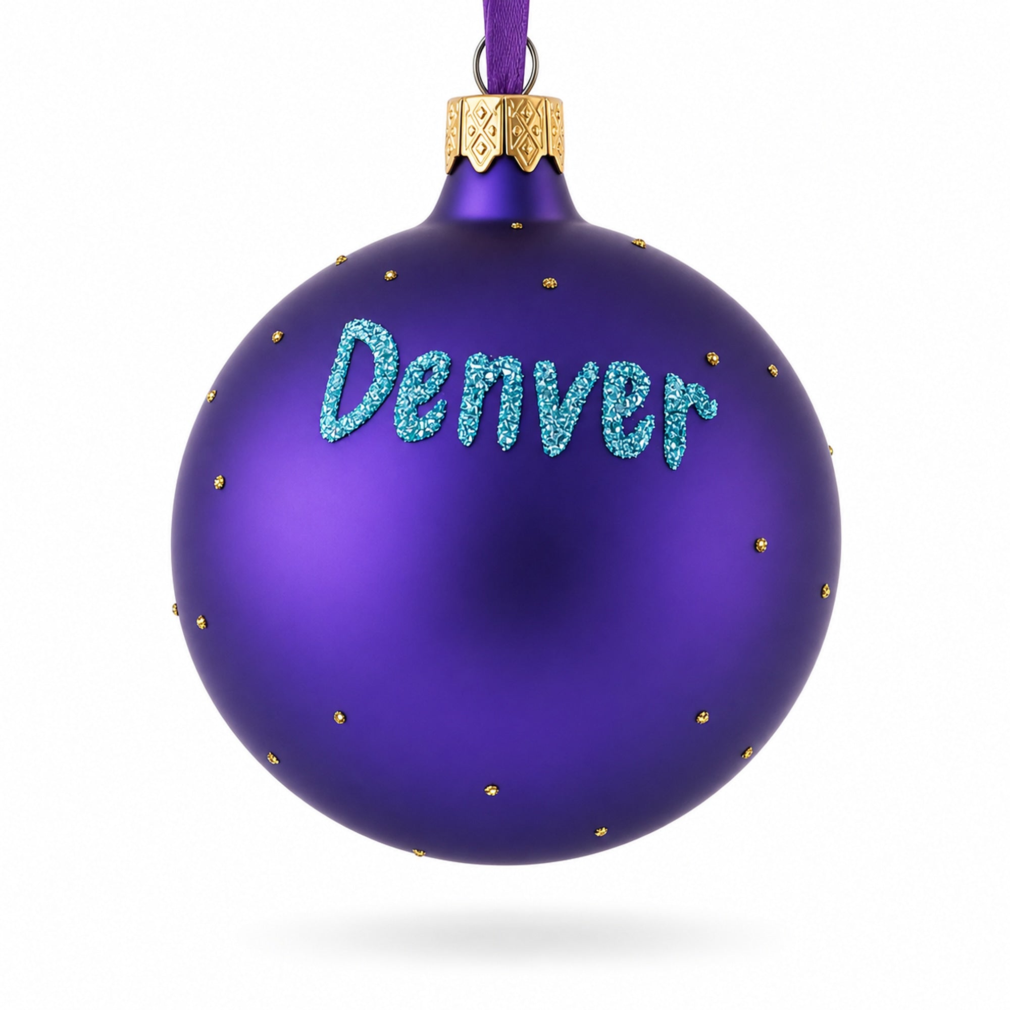 Denver, Colorado, USA Glass Christmas Ornament 3.25 Inches