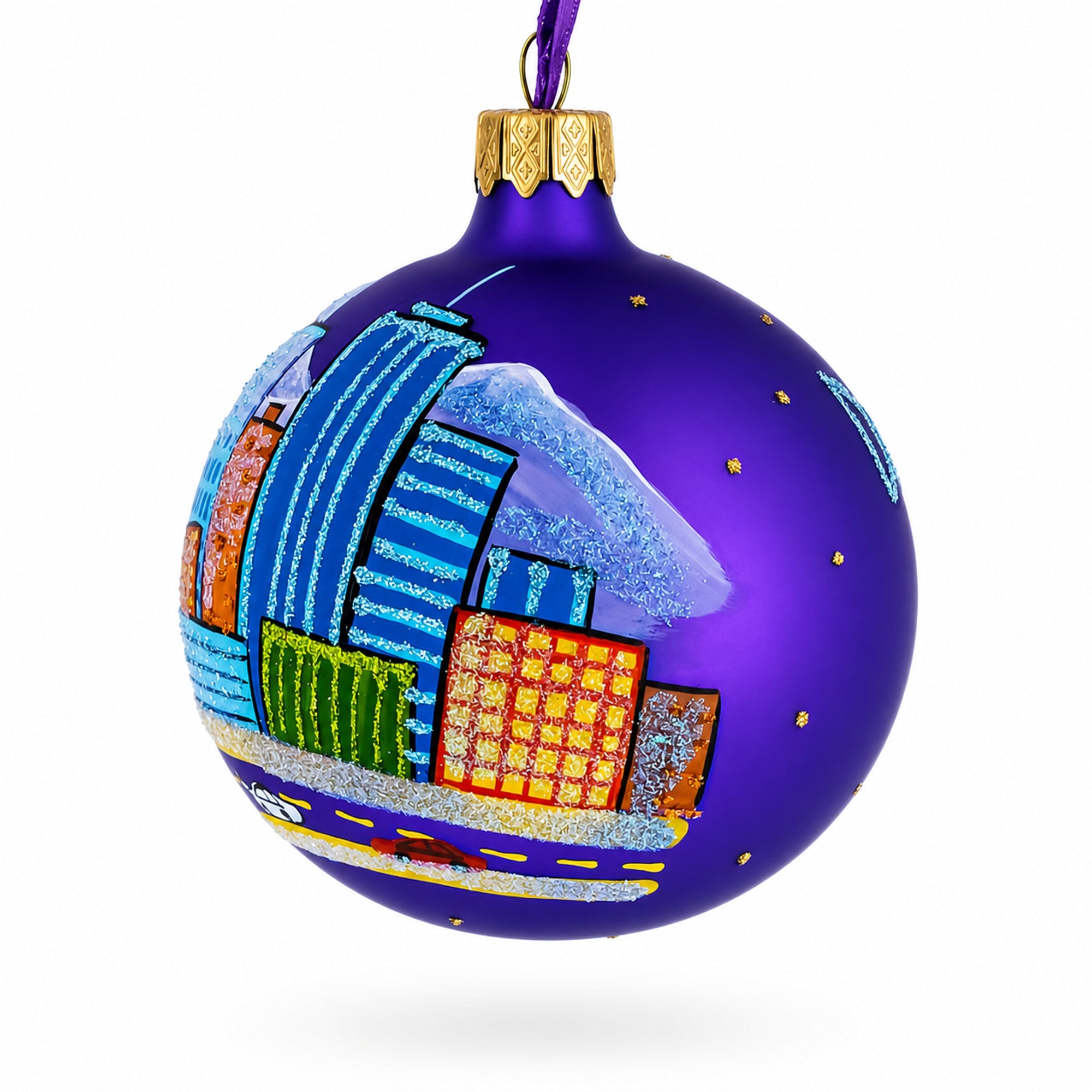 Denver, Colorado, USA Glass Christmas Ornament 3.25 Inches