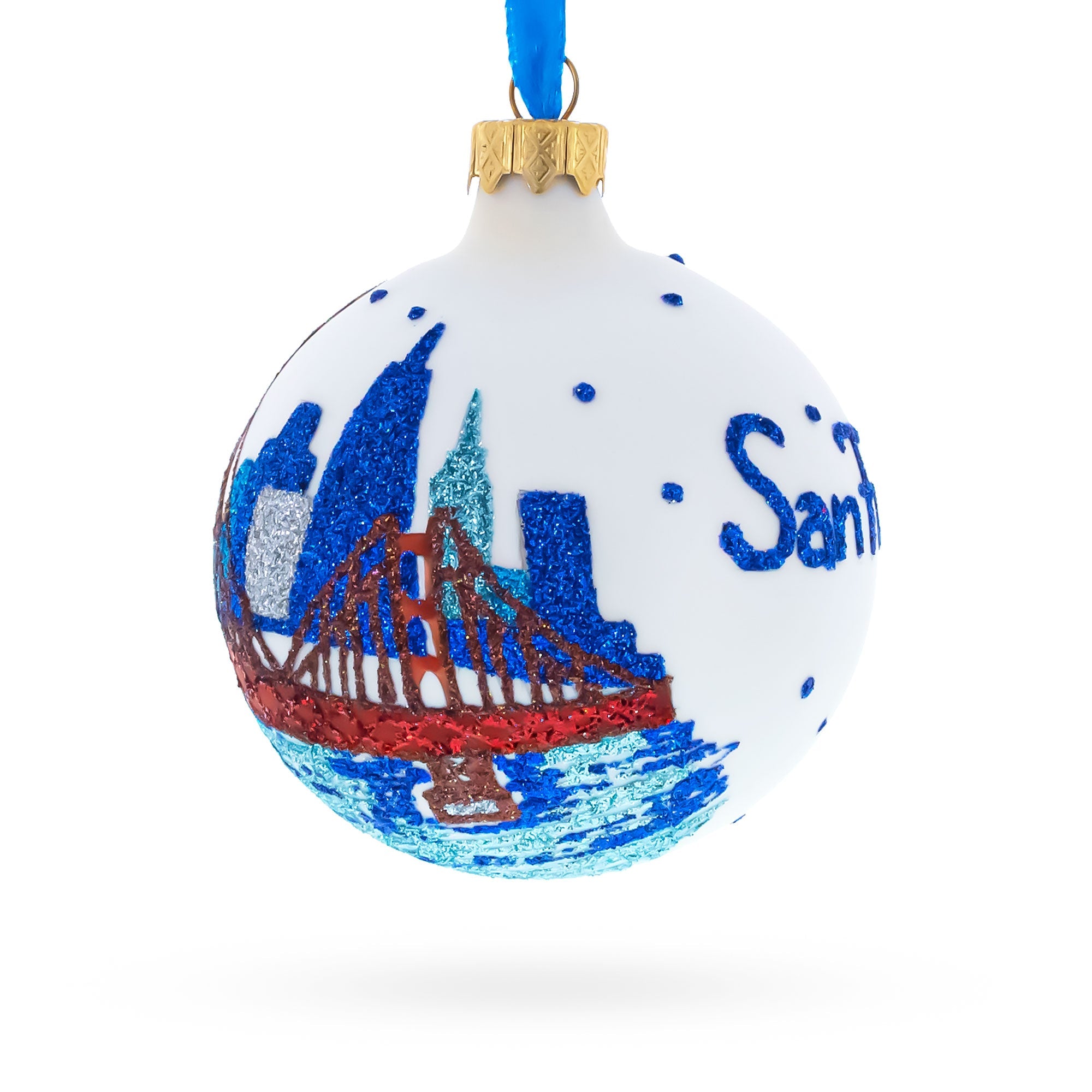 San Francisco, California Glass Christmas Ornament 3.25 Inches
