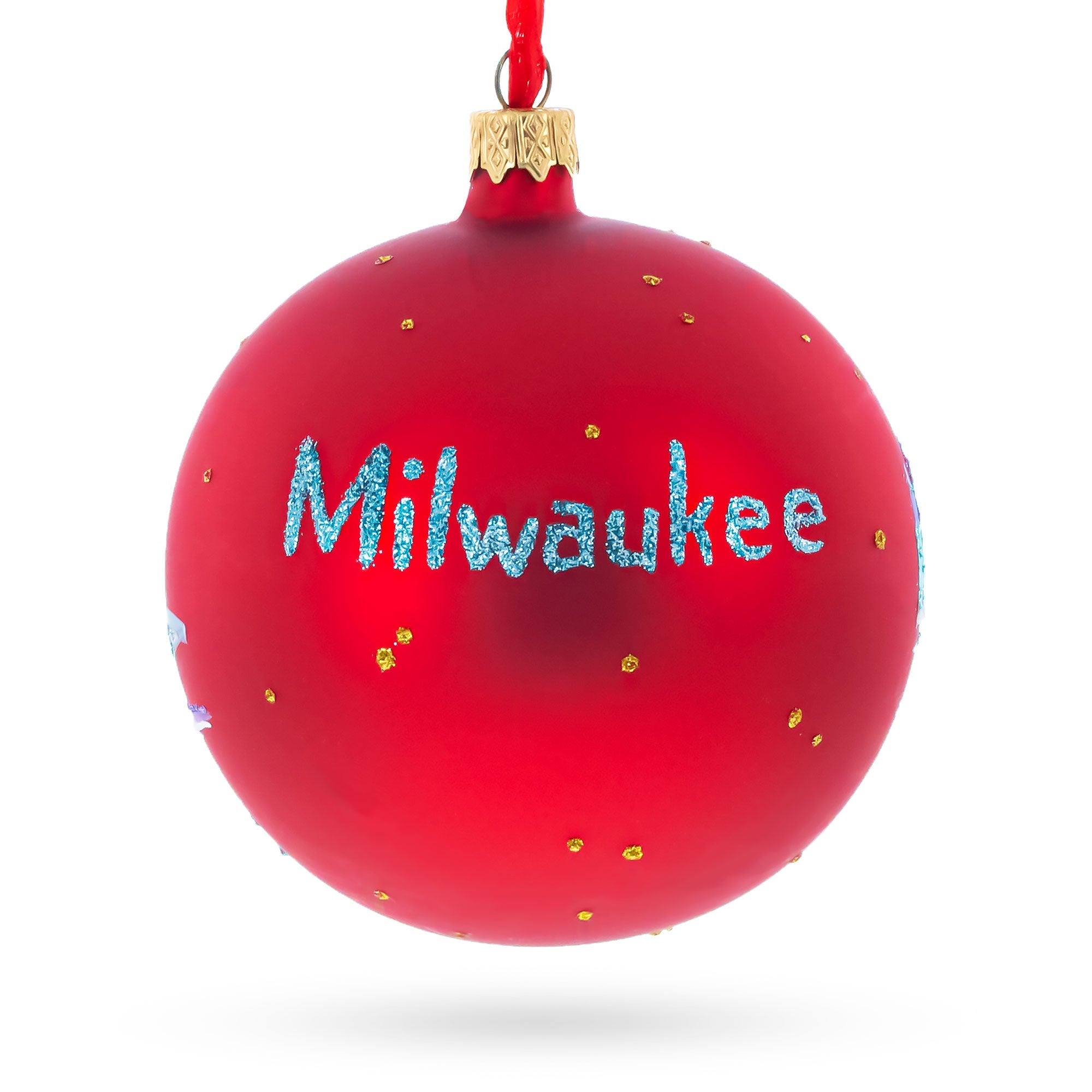 Milwaukee, Wisconsin Glass Ball Christmas Ornament 4 Inches