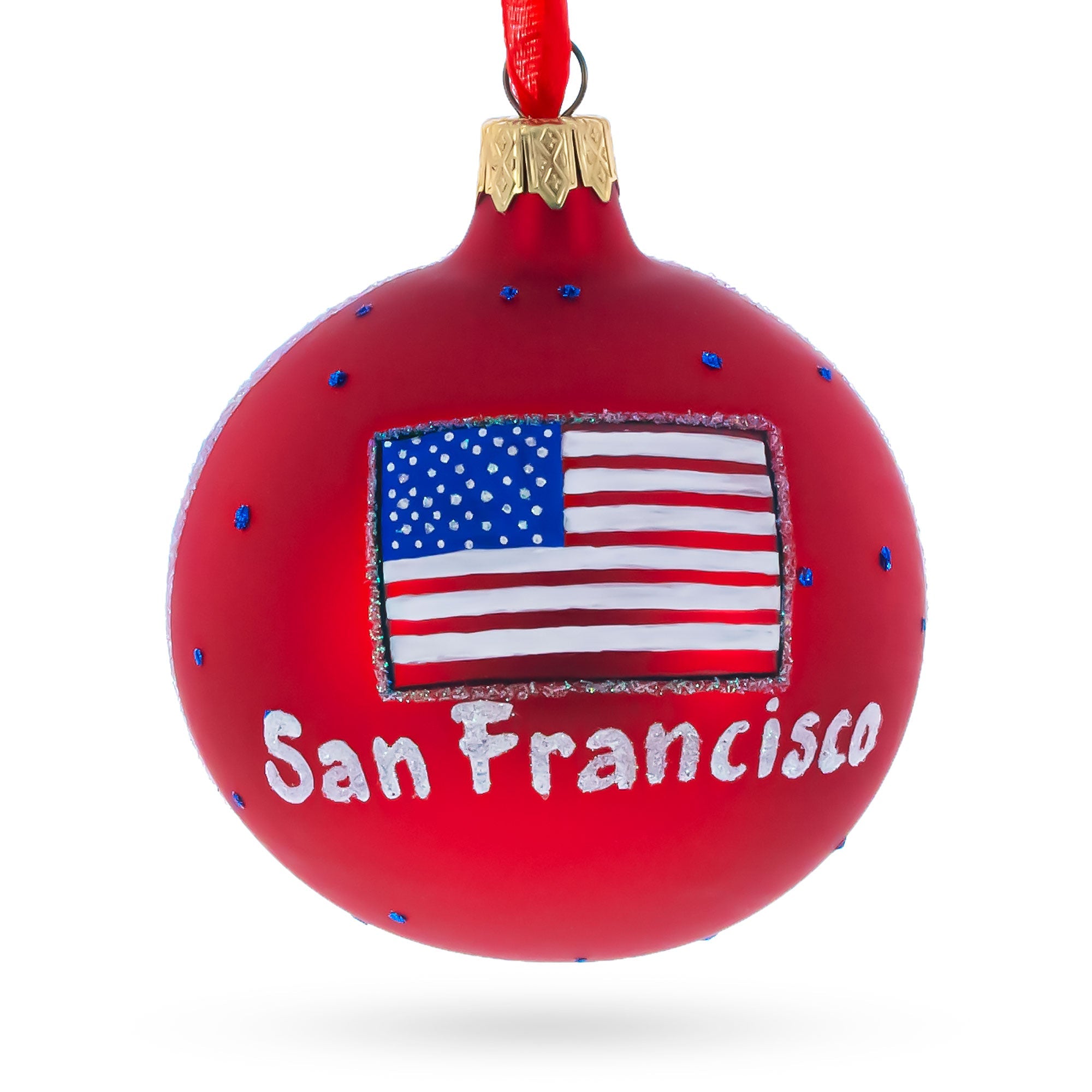 Golden Gate Bridge, San Francisco, California Glass Christmas Ornament 3.25 Inches
