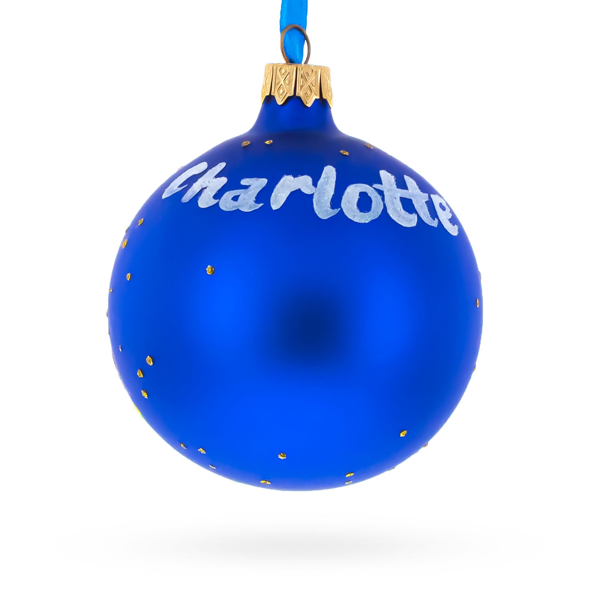 Charlotte, North Carolina Glass Christmas Ornament 3.25 Inches