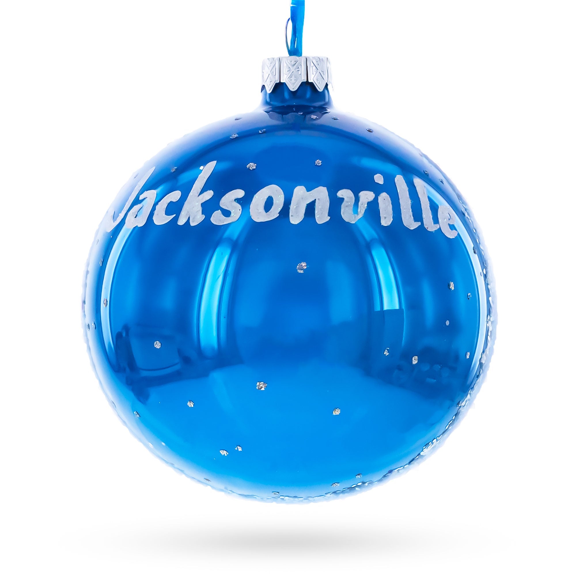 Jacksonville, Florida Glass Ball Christmas Ornament 4 Inches