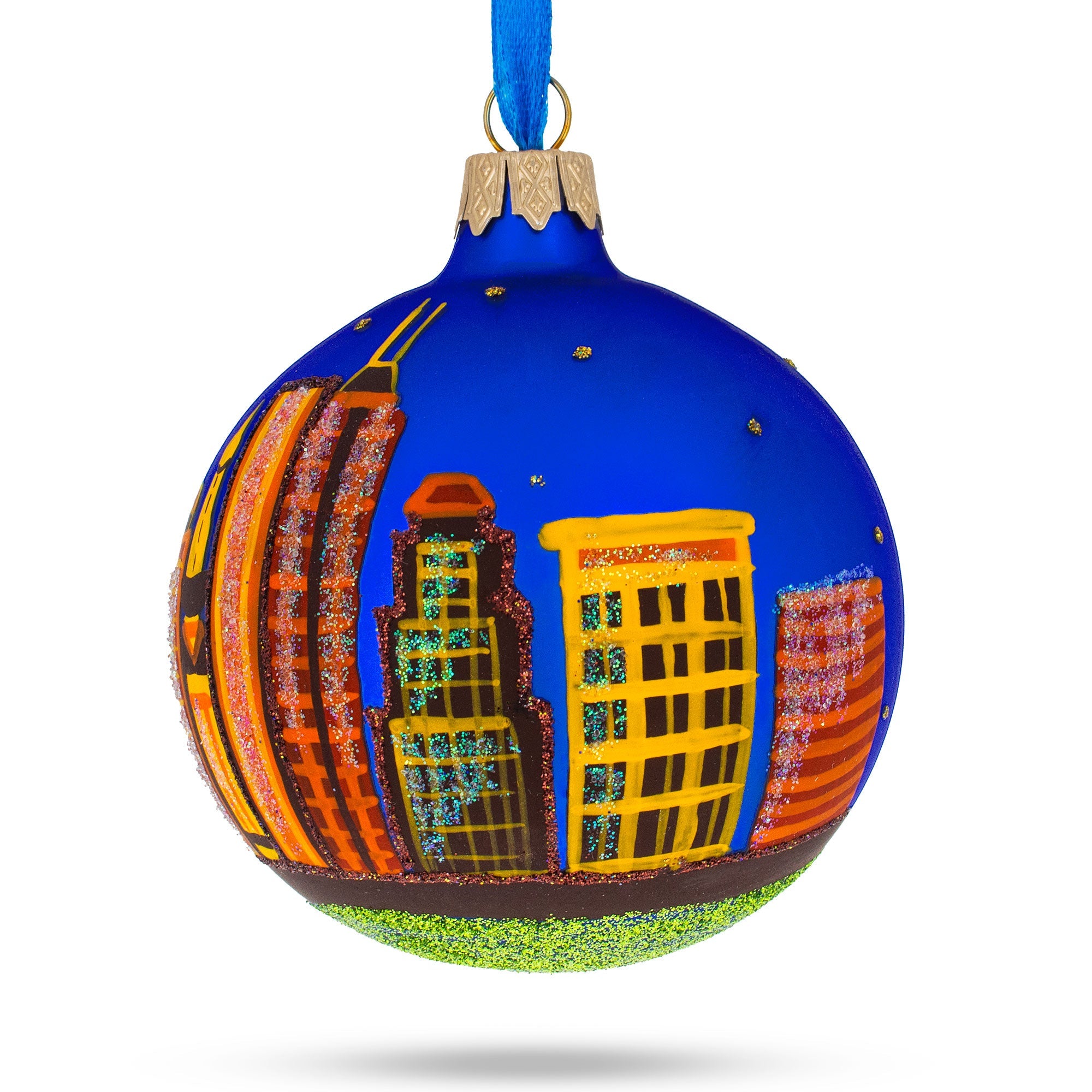 Indianapolis, Indiana Glass Christmas Ornament 3.25 Inches