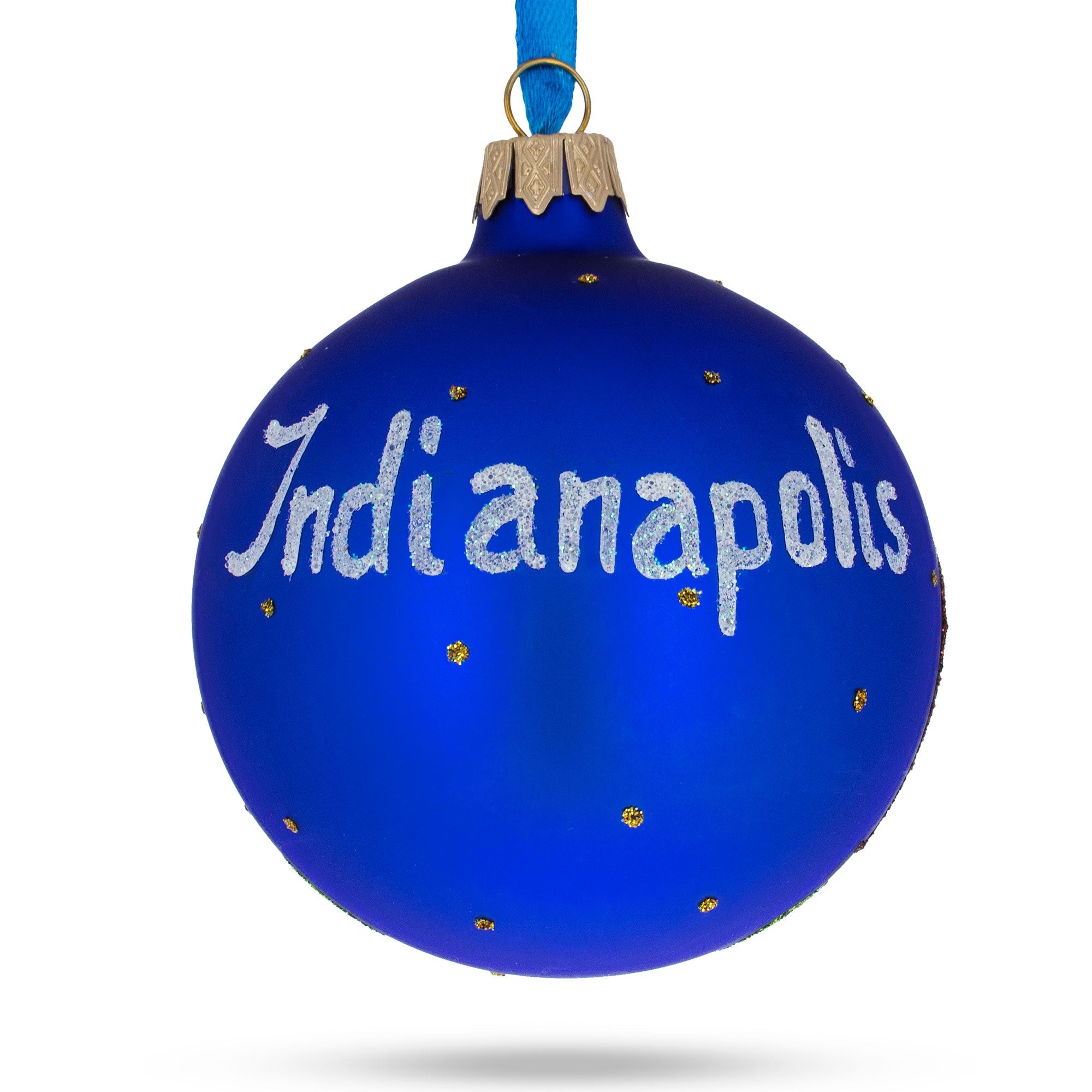 Indianapolis, Indiana Glass Christmas Ornament 3.25 Inches