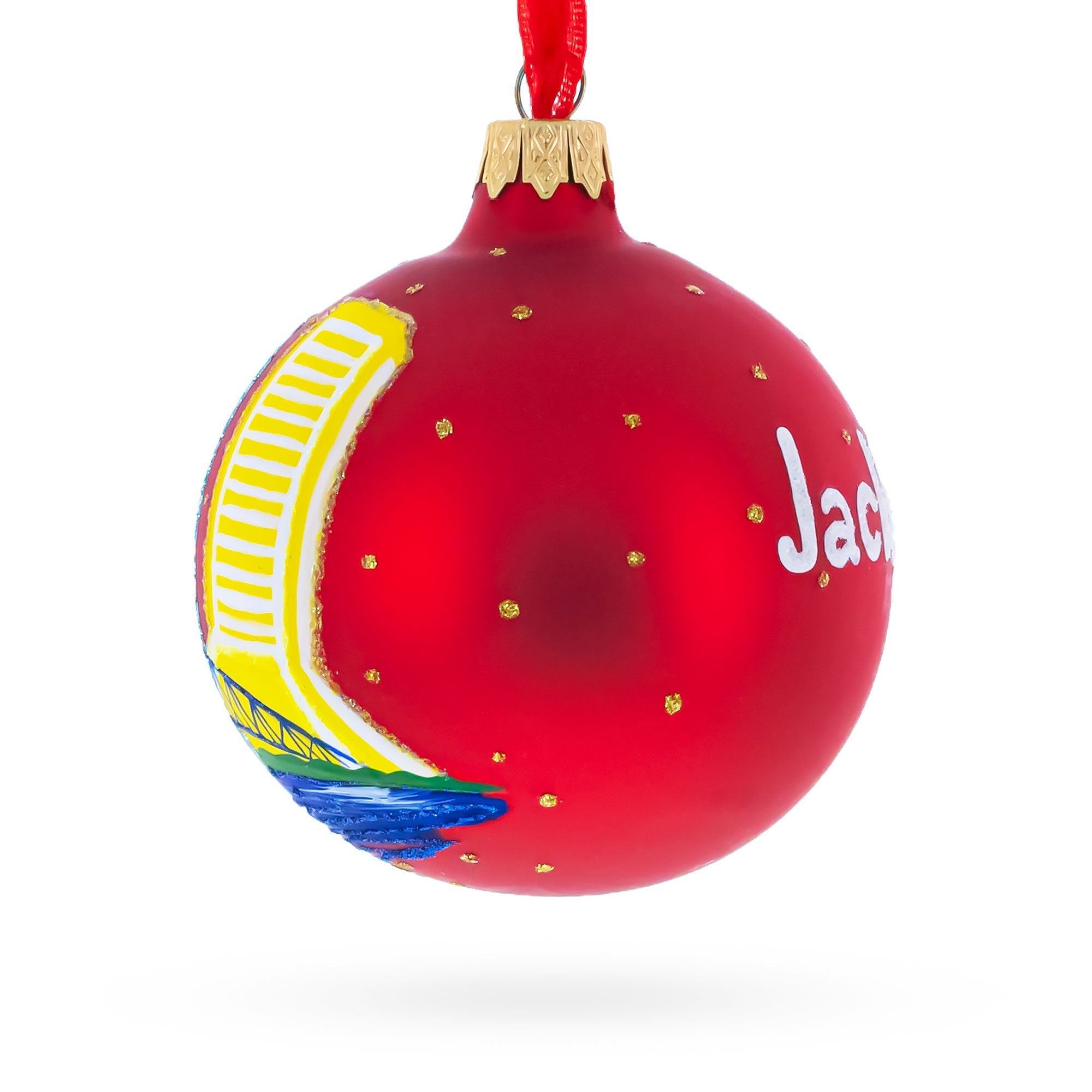 Jacksonville, Florida Glass Christmas Ornament 3.25 Inches