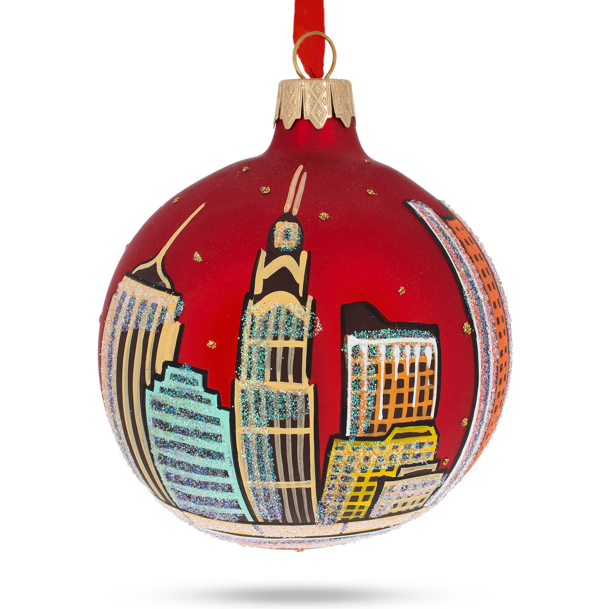 Columbus, Ohio, USA Glass Christmas Ornament 3.25 Inches