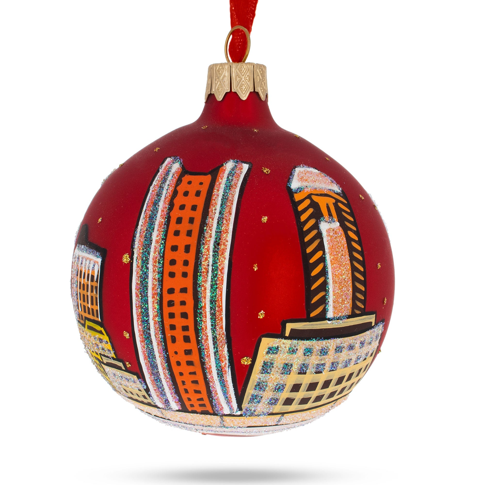 Columbus, Ohio, USA Glass Christmas Ornament 3.25 Inches