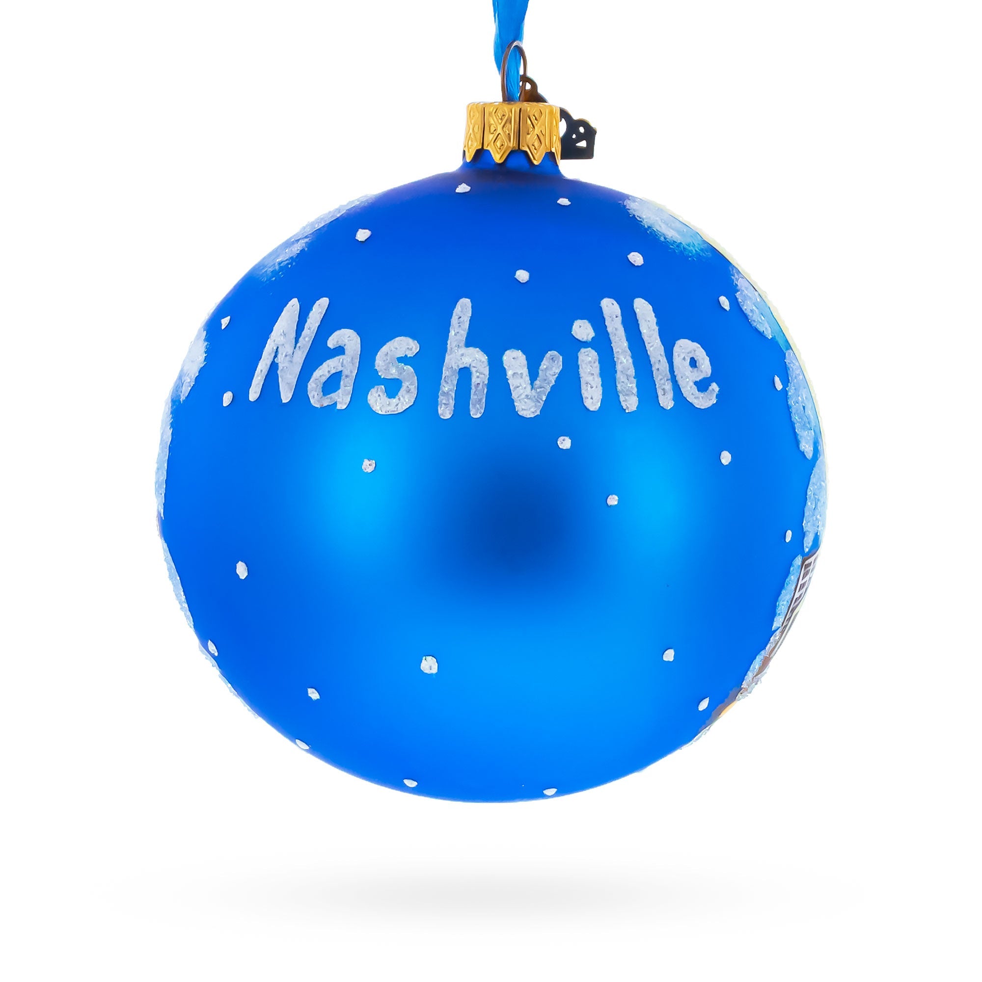 Nashville, Tennessee Glass Ball Christmas Ornament 4 Inches