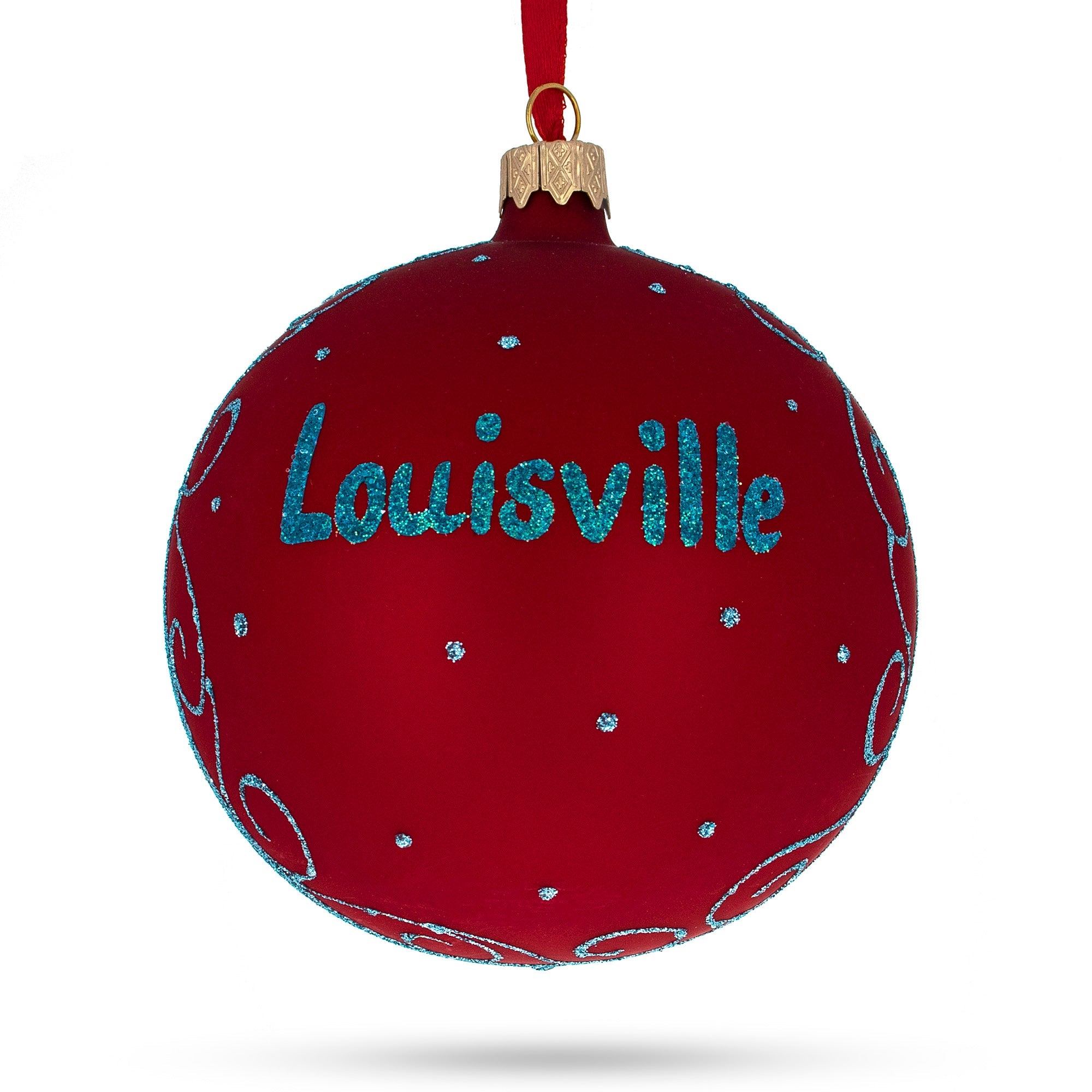Louisville, Kentucky Glass Ball Christmas Ornament 4 Inches