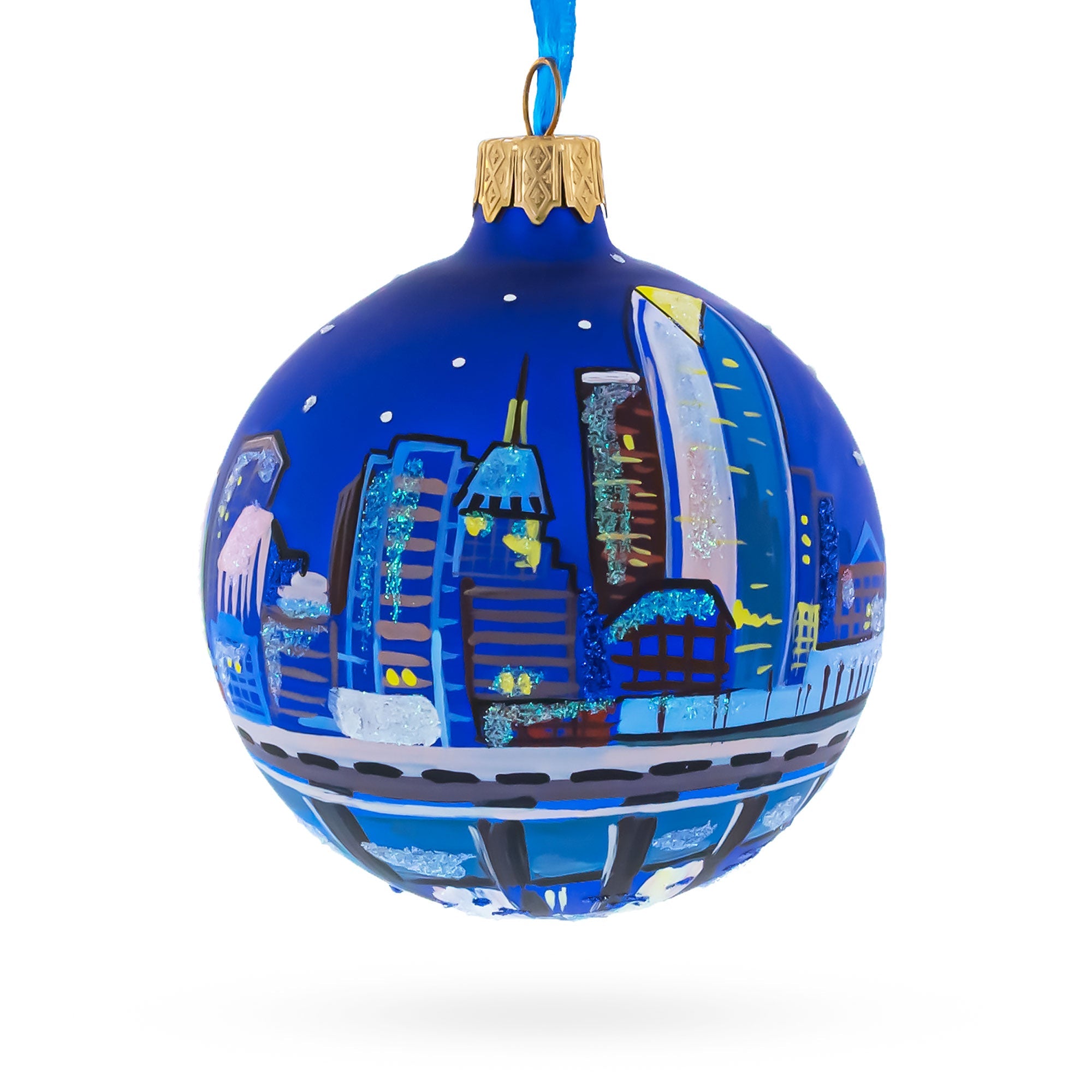 Oklahoma City, Oklahoma Glass Christmas Ornament 3.25 Inches