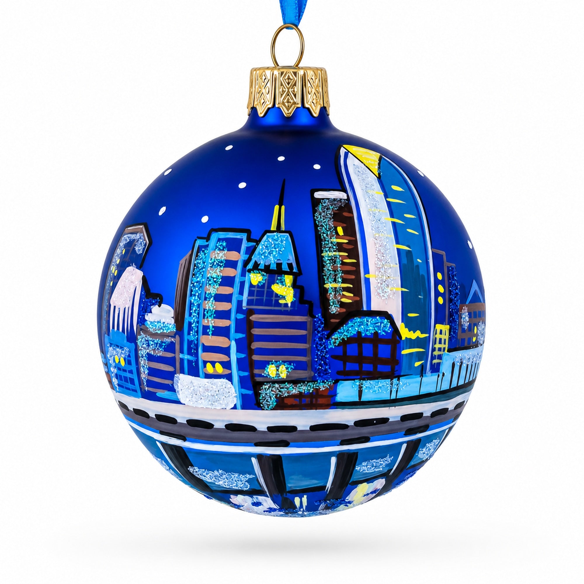 Oklahoma City, Oklahoma Glass Christmas Ornament 3.25 Inches