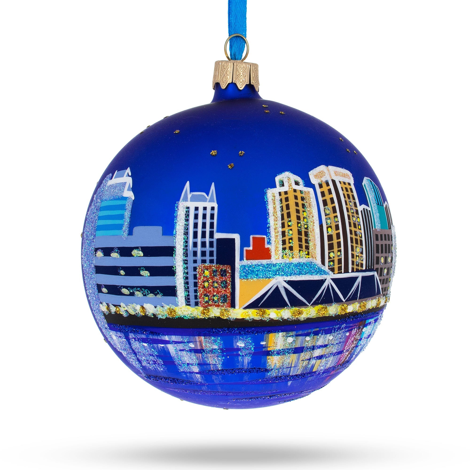 Virginia Beach, Virginia Glass Ball Christmas Ornament 4 Inches