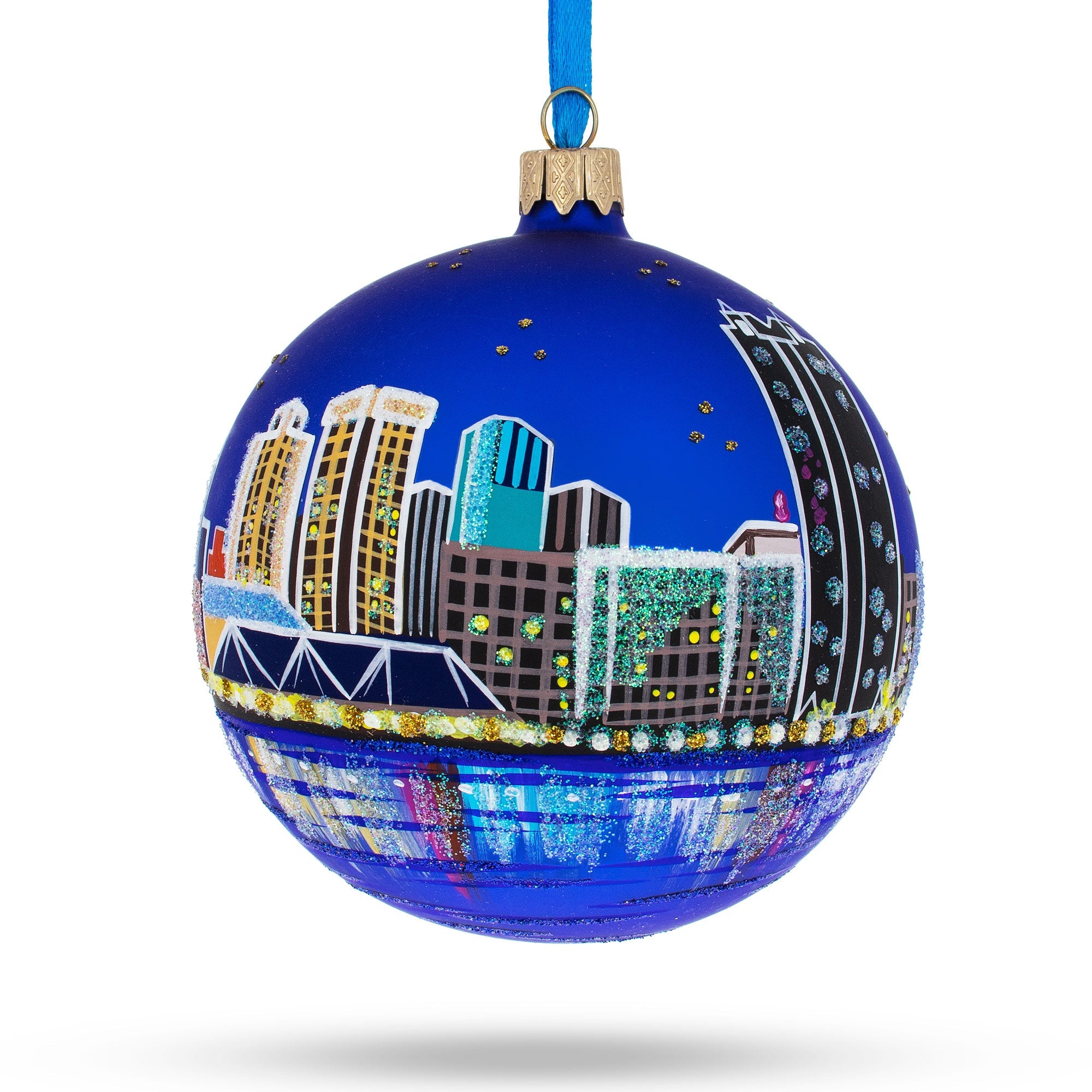 Virginia Beach, Virginia Glass Ball Christmas Ornament 4 Inches