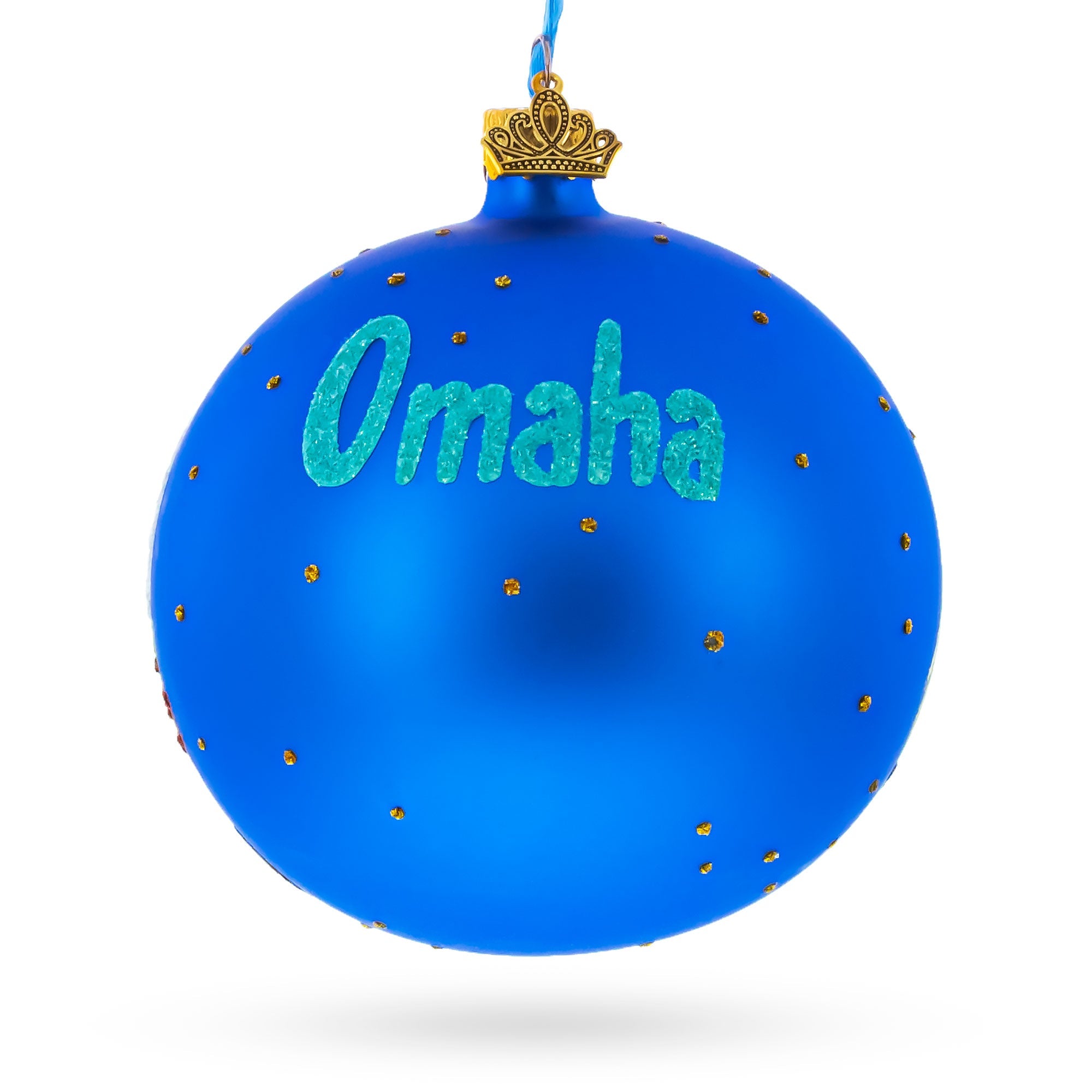 Omaha, Nebraska, USA Glass Ball Christmas Ornament 4 Inches