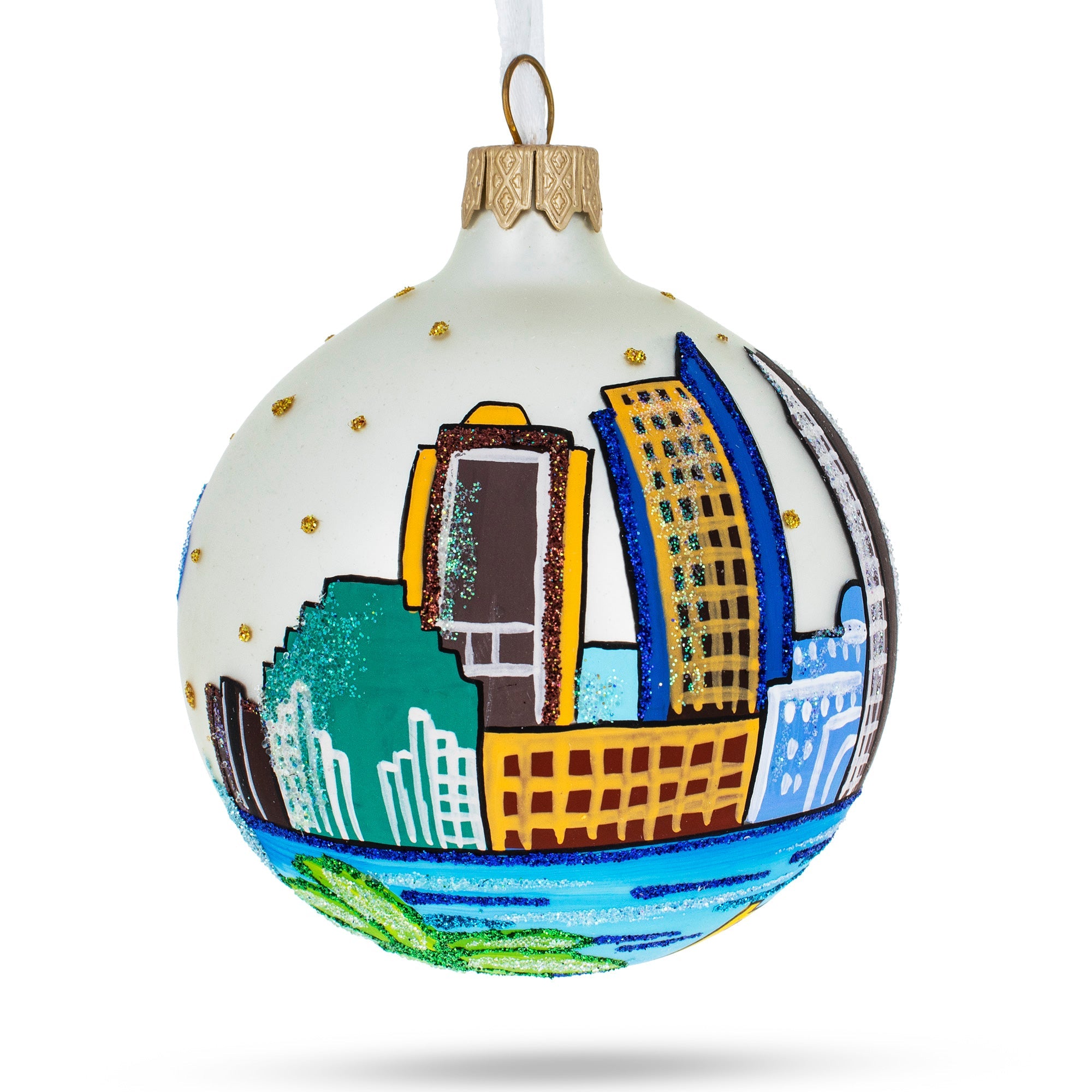 Sacramento, California Glass Christmas Ornament 3.25 Inches