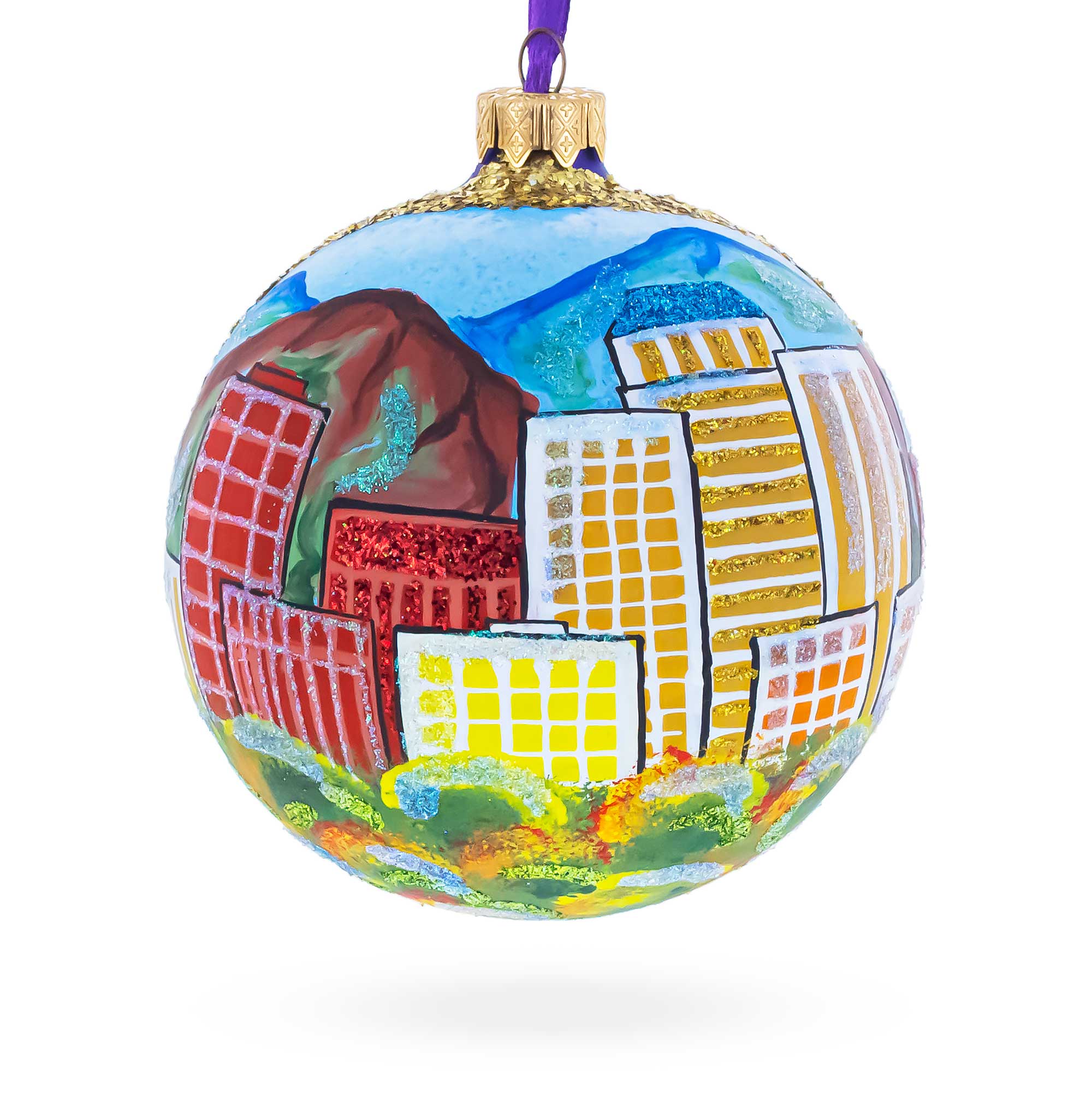 Colorado Springs, Colorado Glass Ball Christmas Ornament 4 Inches