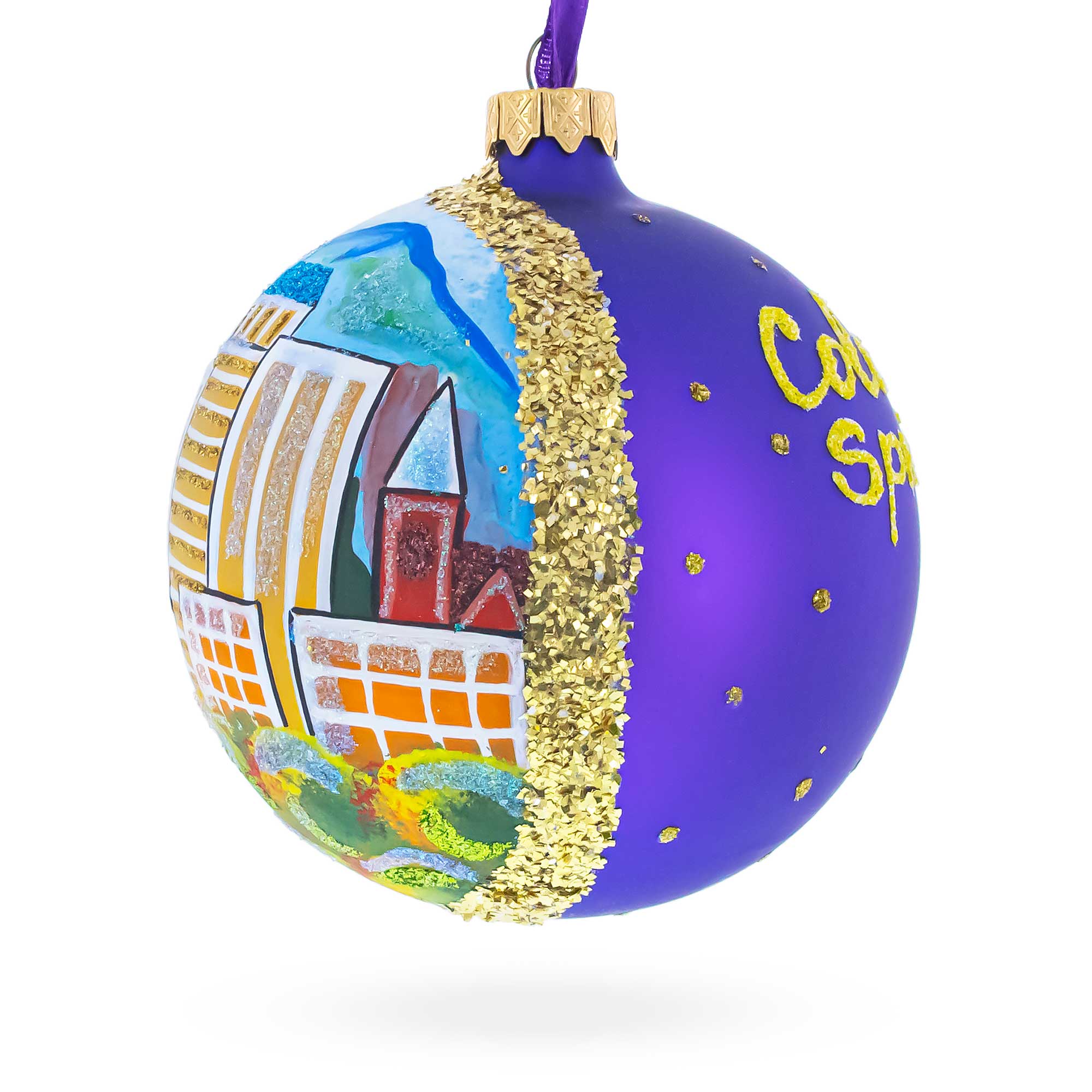 Colorado Springs, Colorado Glass Ball Christmas Ornament 4 Inches