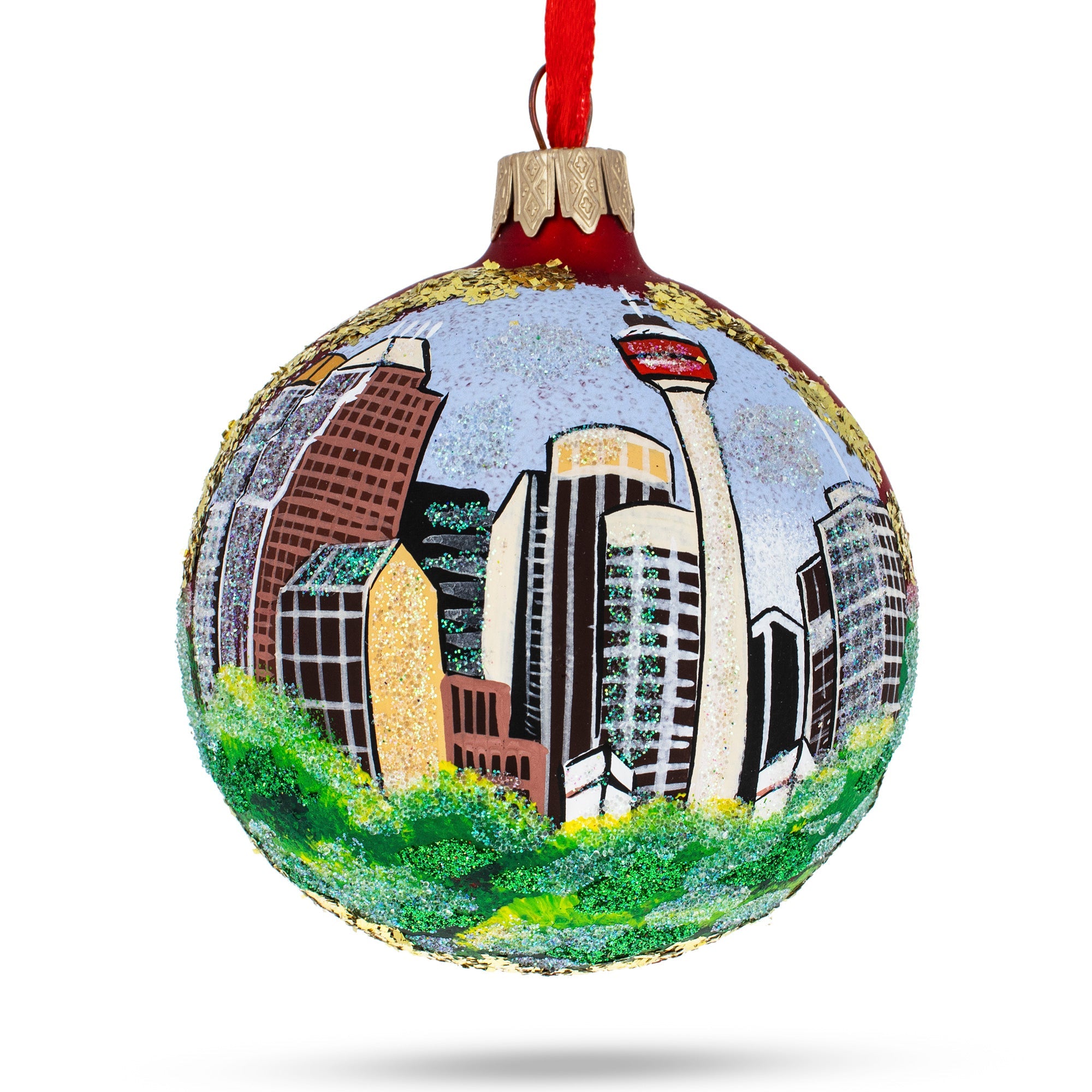 Calgary Tower, Calgary, Canada Glass Ball Christmas Ornament 3.25 Inches