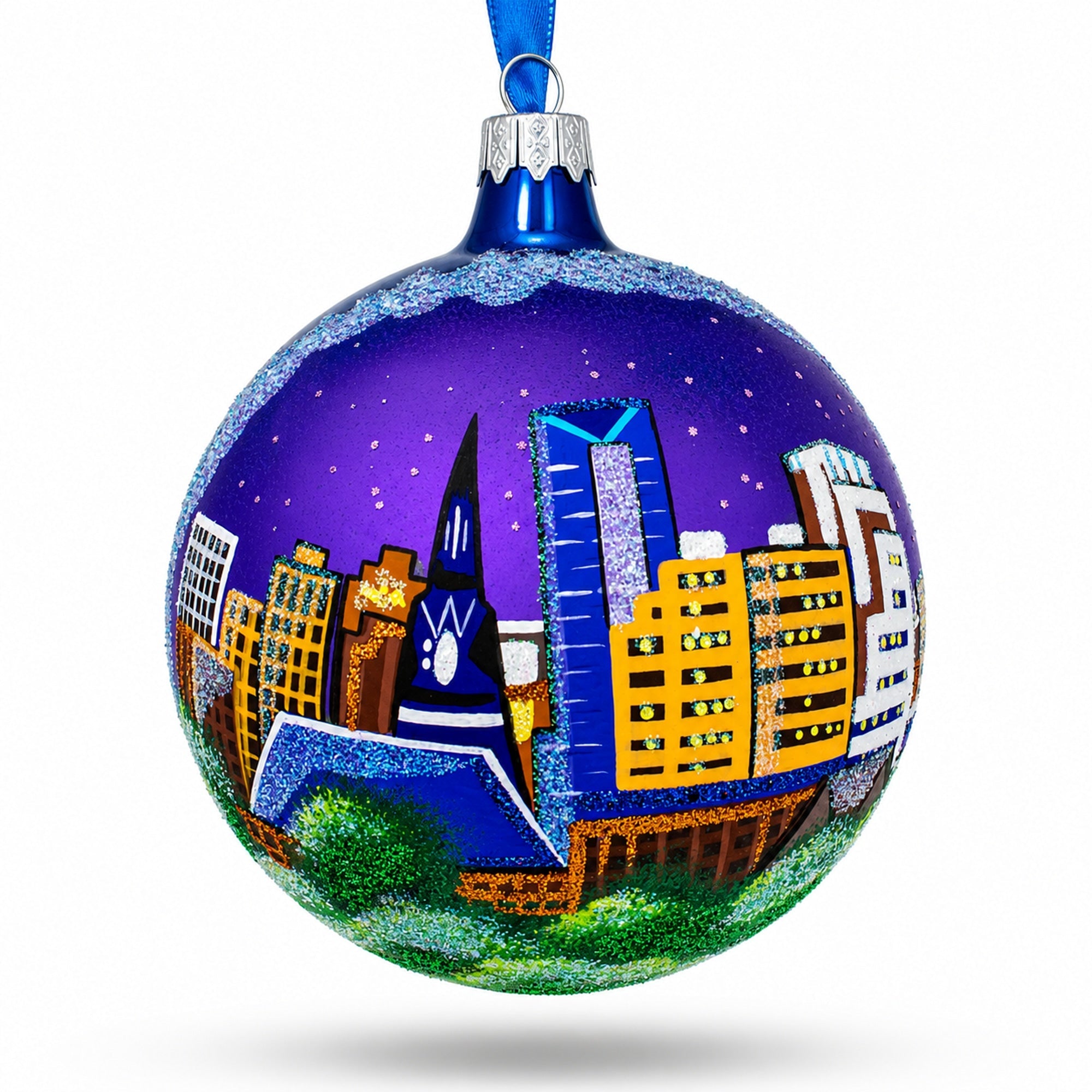 Lexington, Kentucky Glass Ball Christmas Ornament 4 Inches
