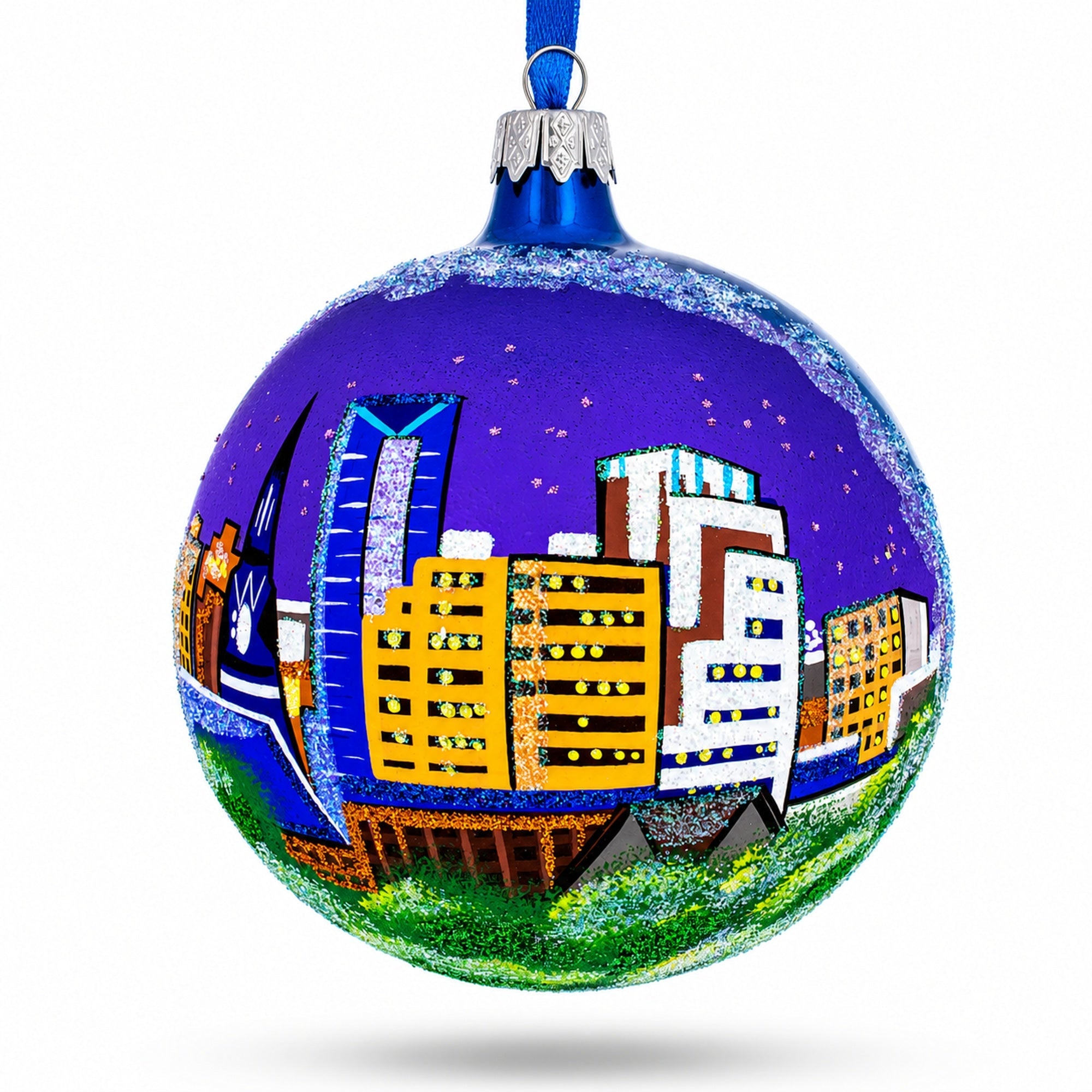 Lexington, Kentucky Glass Ball Christmas Ornament 4 Inches