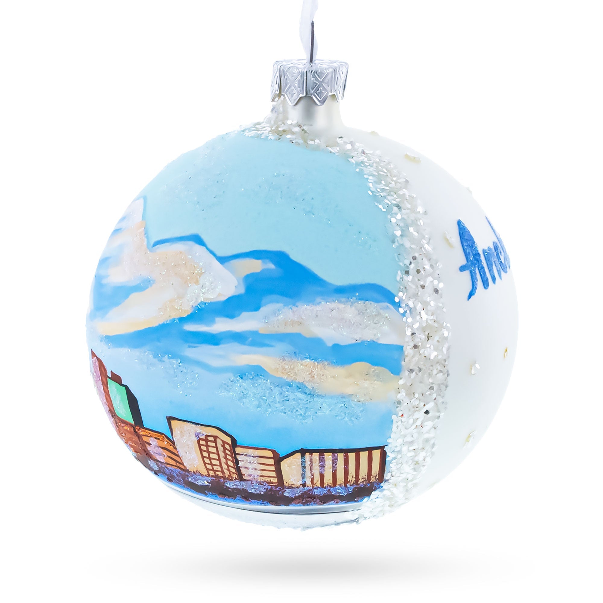 Anchorage, Alaska Glass Ball Christmas Ornament 4 Inches