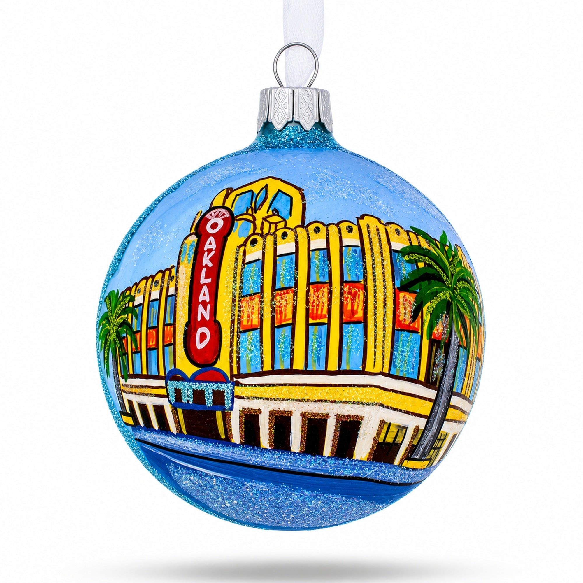 Oakland, California Glass Ball Christmas Ornament 3.25 Inches