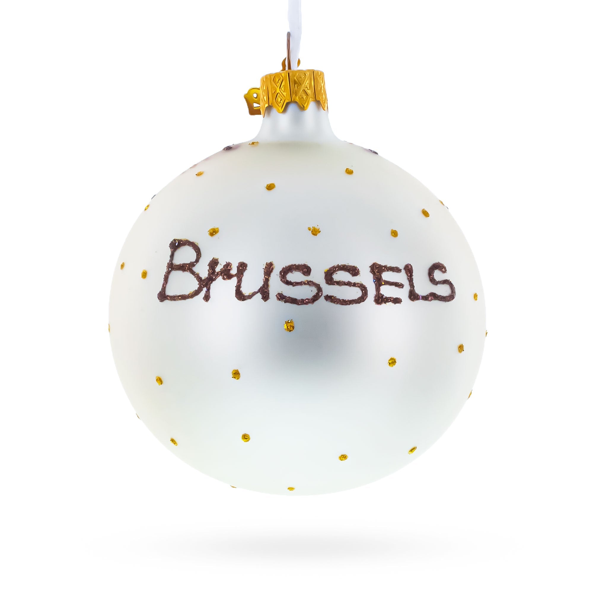 Manneken Pis, Brussels, Belgium Glass Ball Christmas Ornament 3.25 Inches