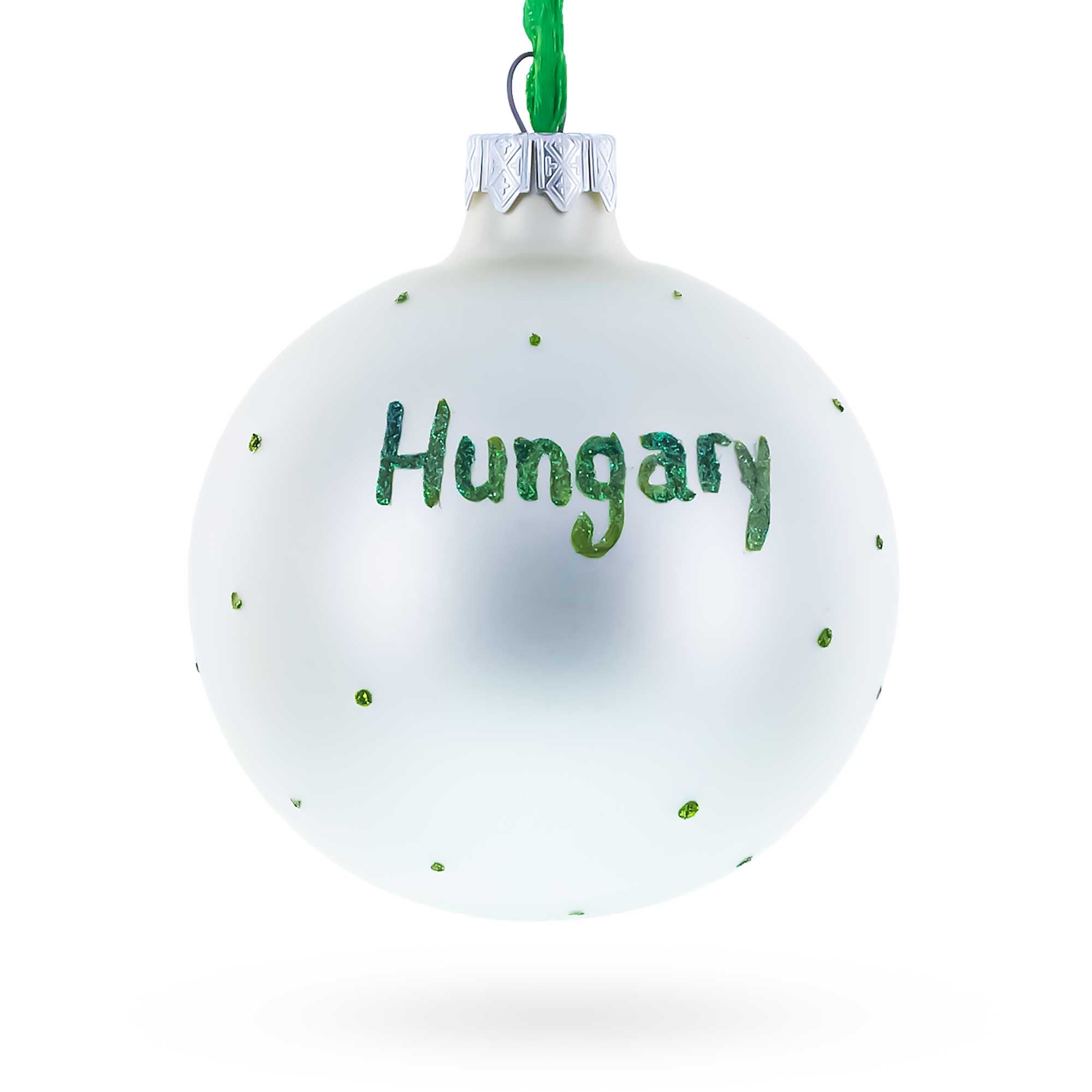 Flag of Hungary Glass Ball Christmas Ornament 3.25 Inches