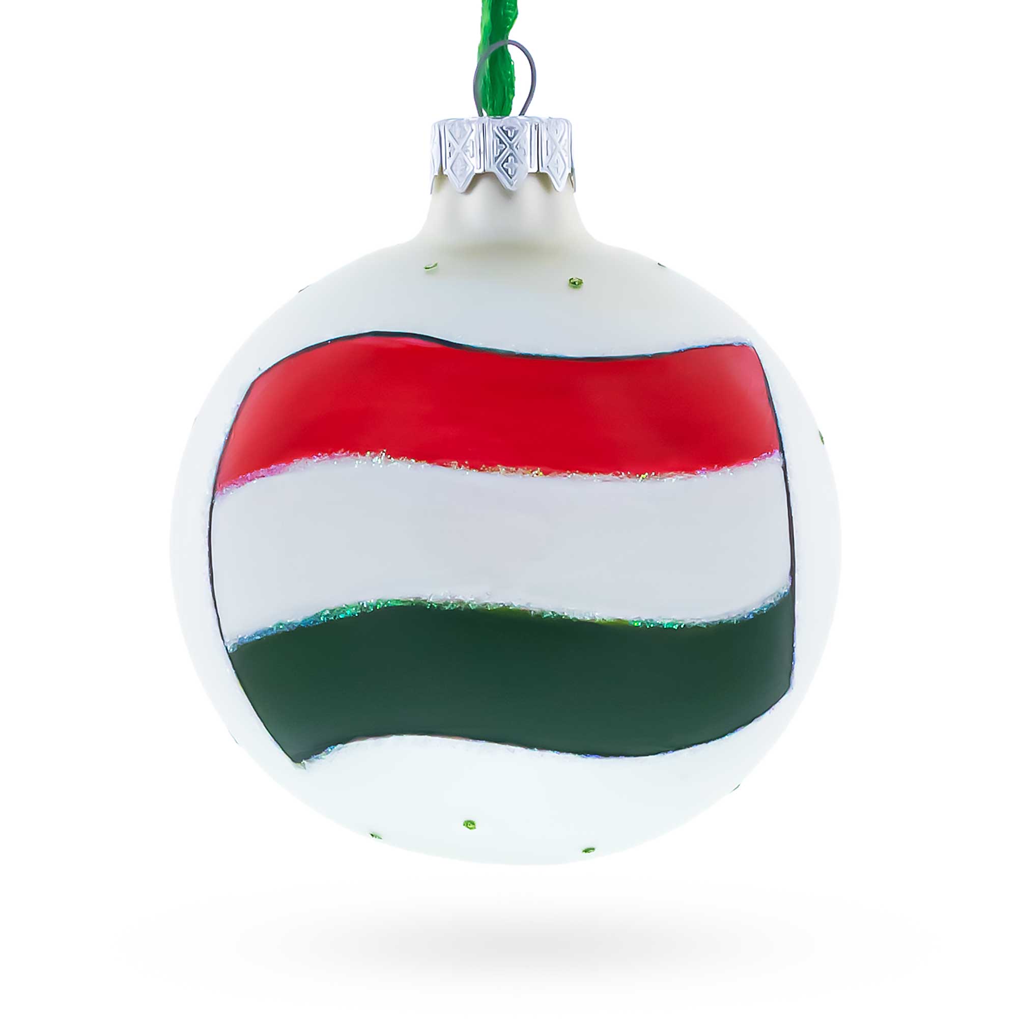 Flag of Hungary Glass Ball Christmas Ornament 3.25 Inches