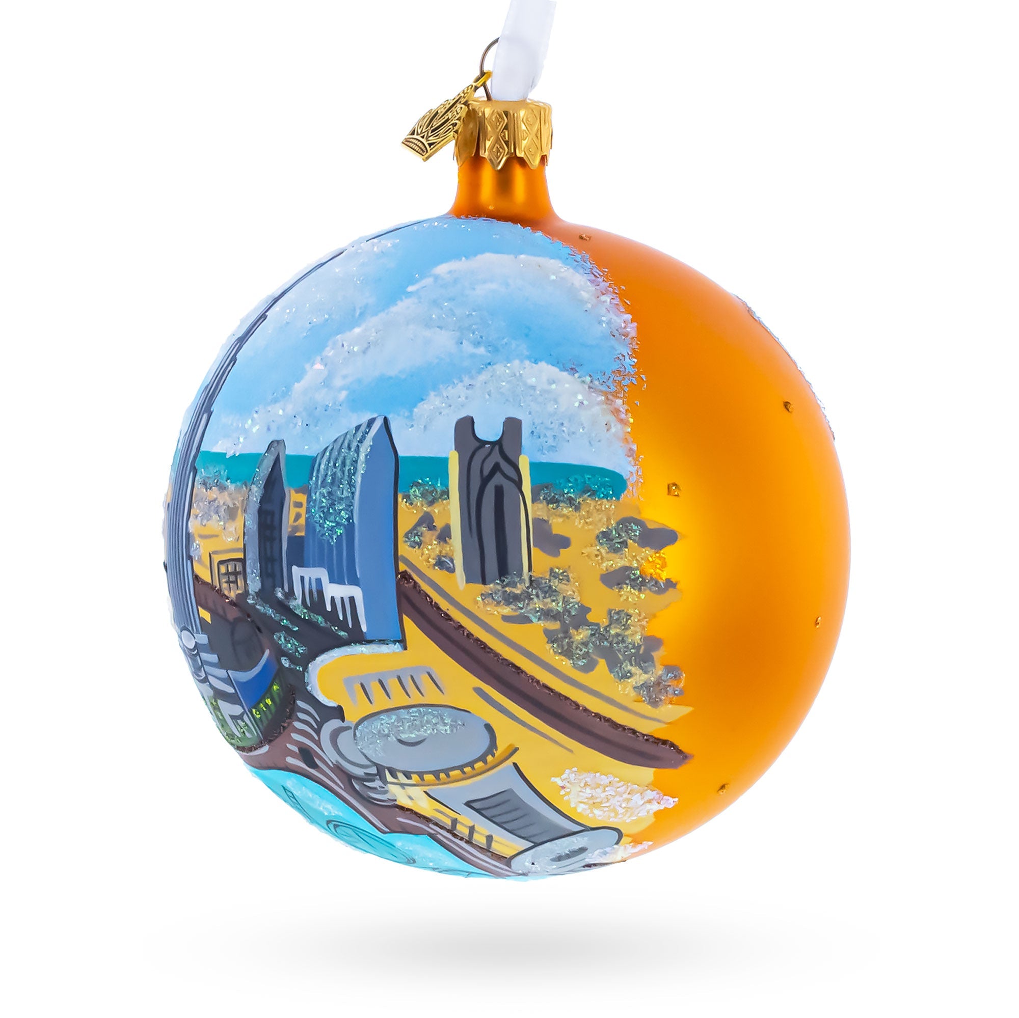 Burj Khalifa, Dubai, United Arab Emirates Glass Ball Christmas Ornament 4 Inches